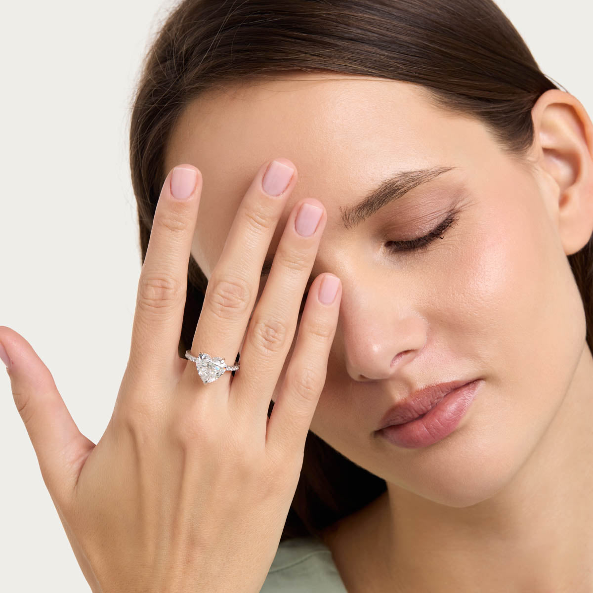 Refined Heart Lab Grown Diamond Ring
