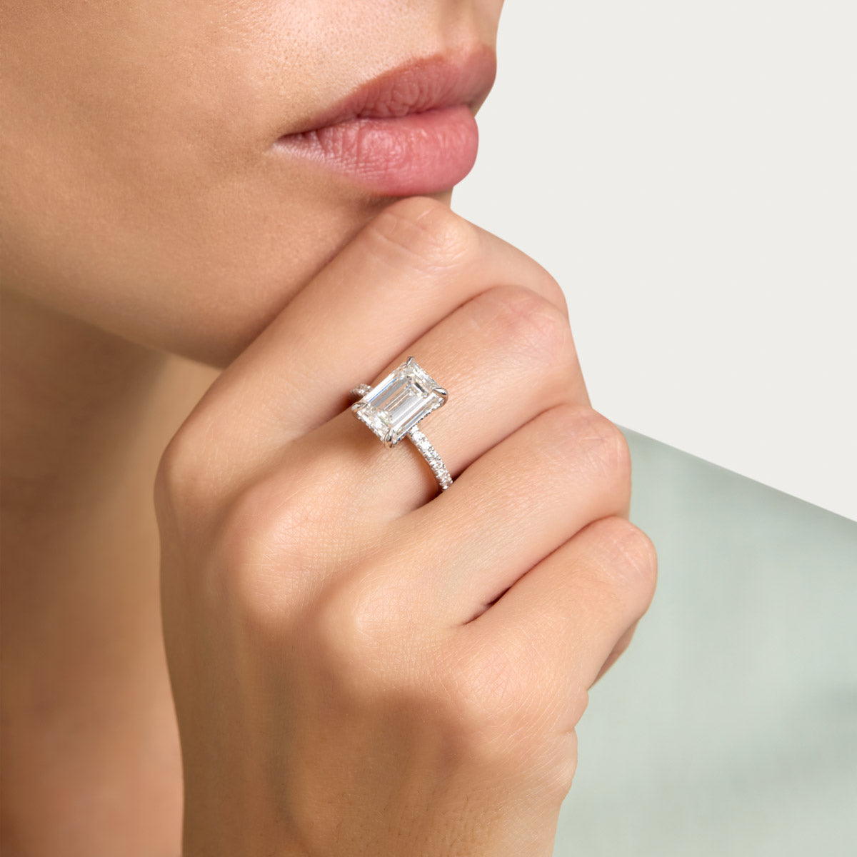 Classic Emerald Lab Grown Diamond Ring