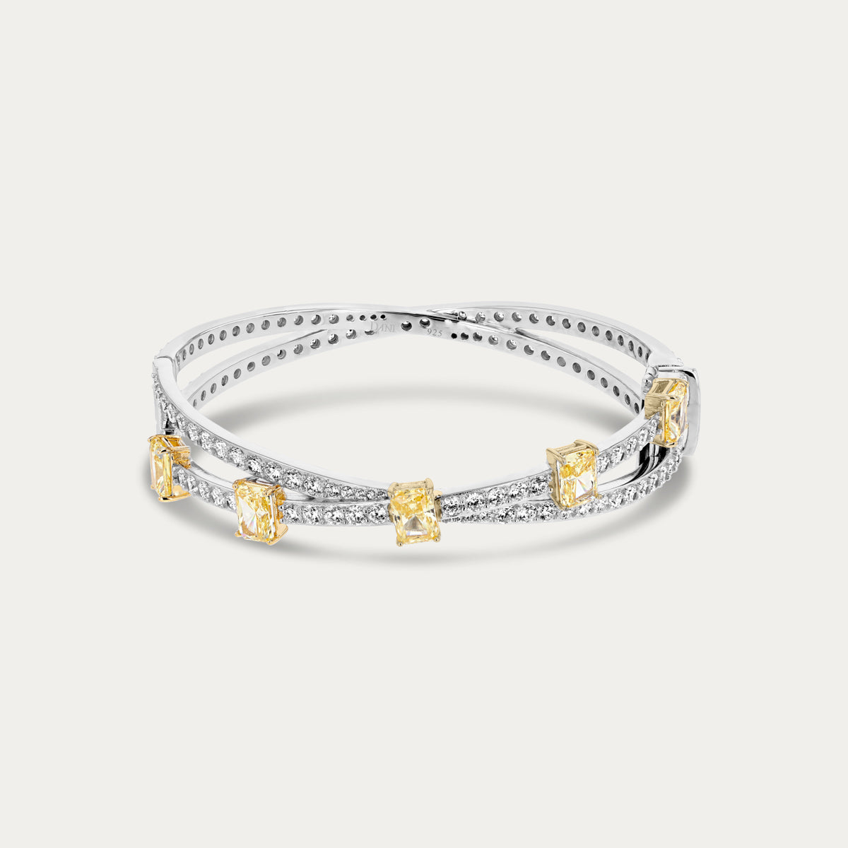 Dual-Tone Emerald & Round Bangle