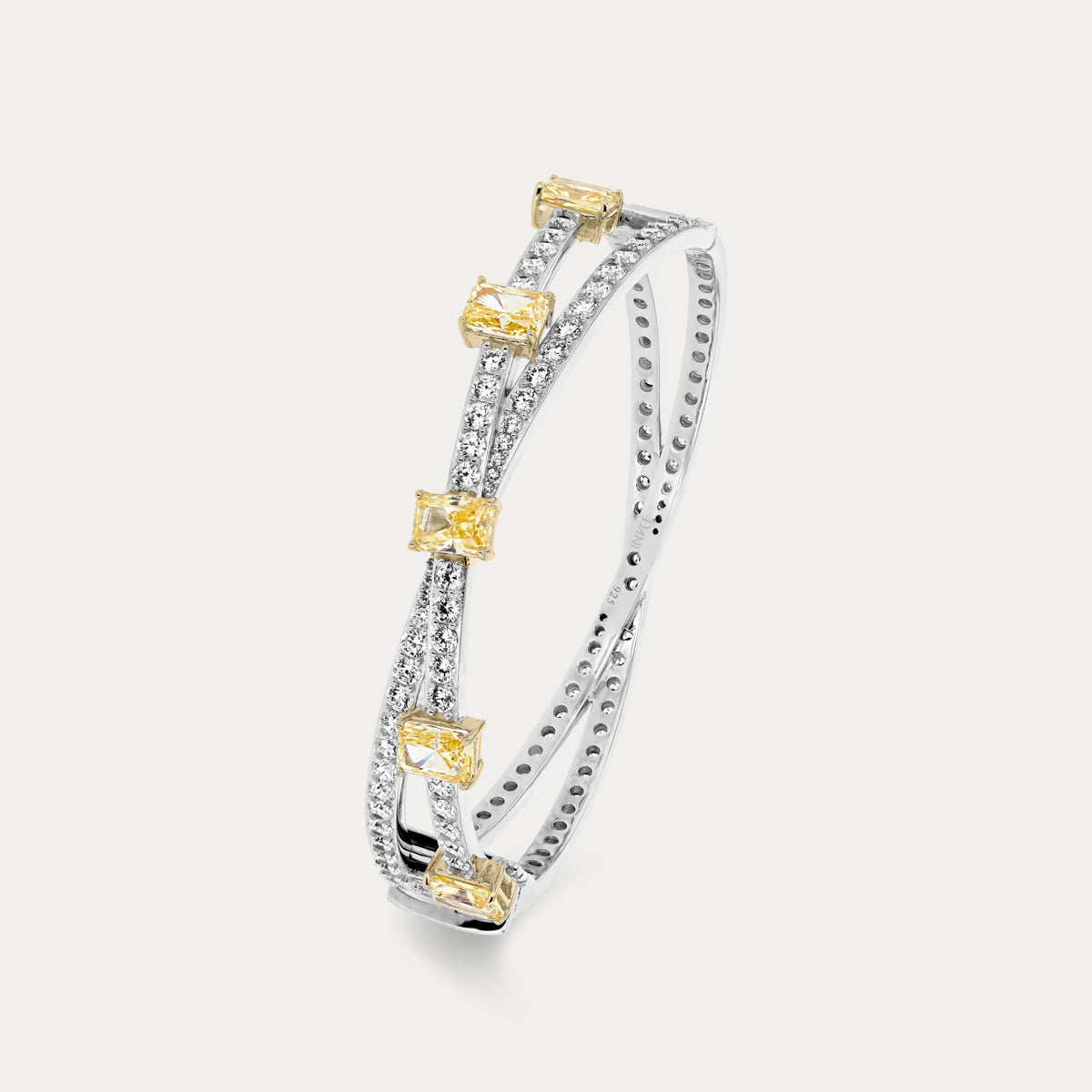 Dual-Tone Emerald & Round Bangle
