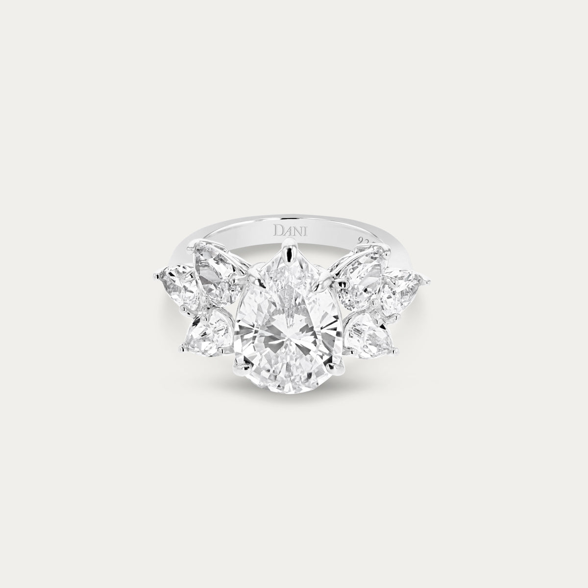 Pear-Cut Cluster Ring
