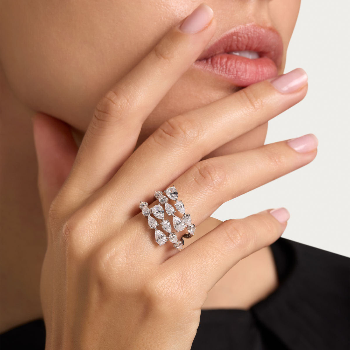 Multi-Layered Pear Ring