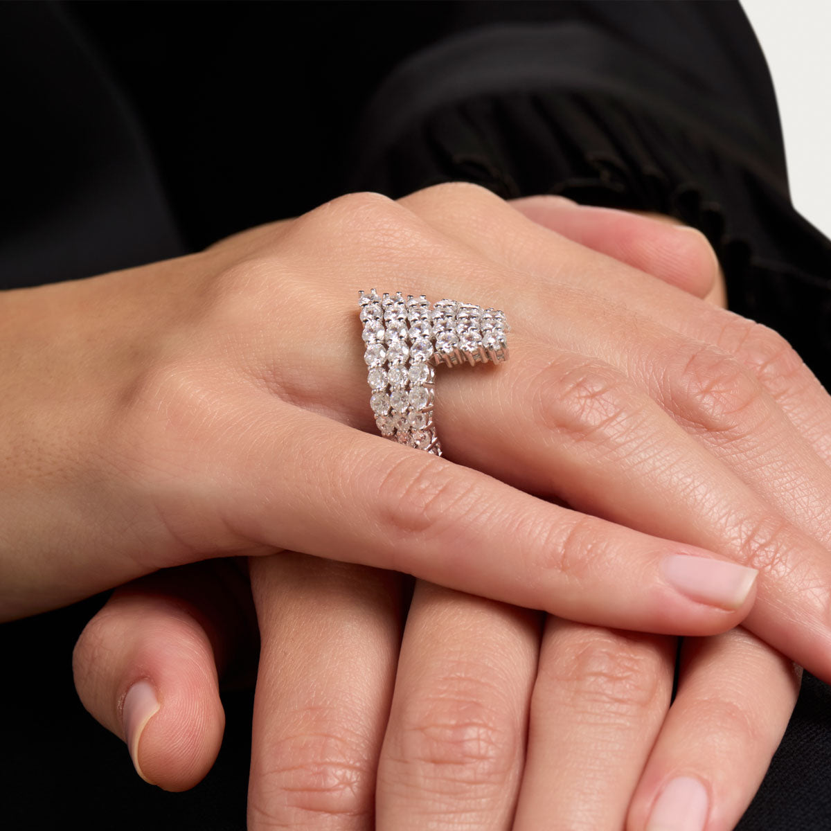 Chevron Pavé Ring