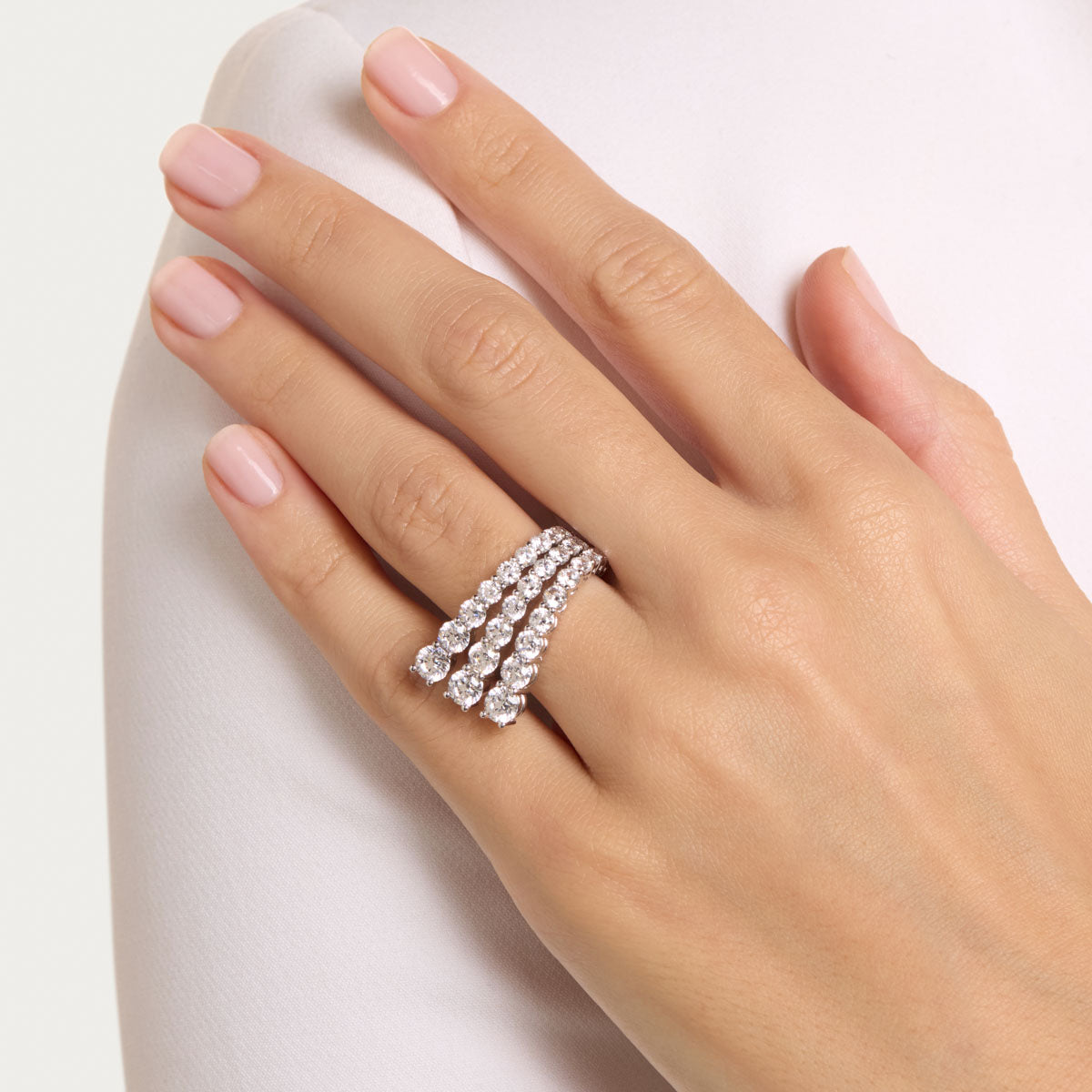 Triple Row Wave Ring