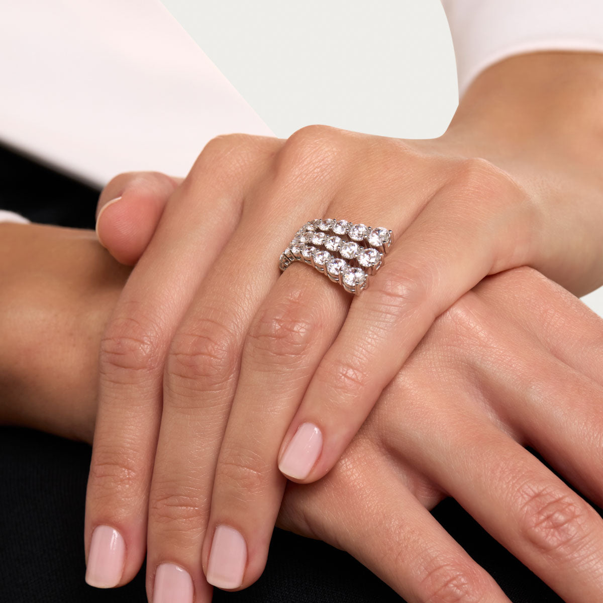 Triple Row Wave Ring