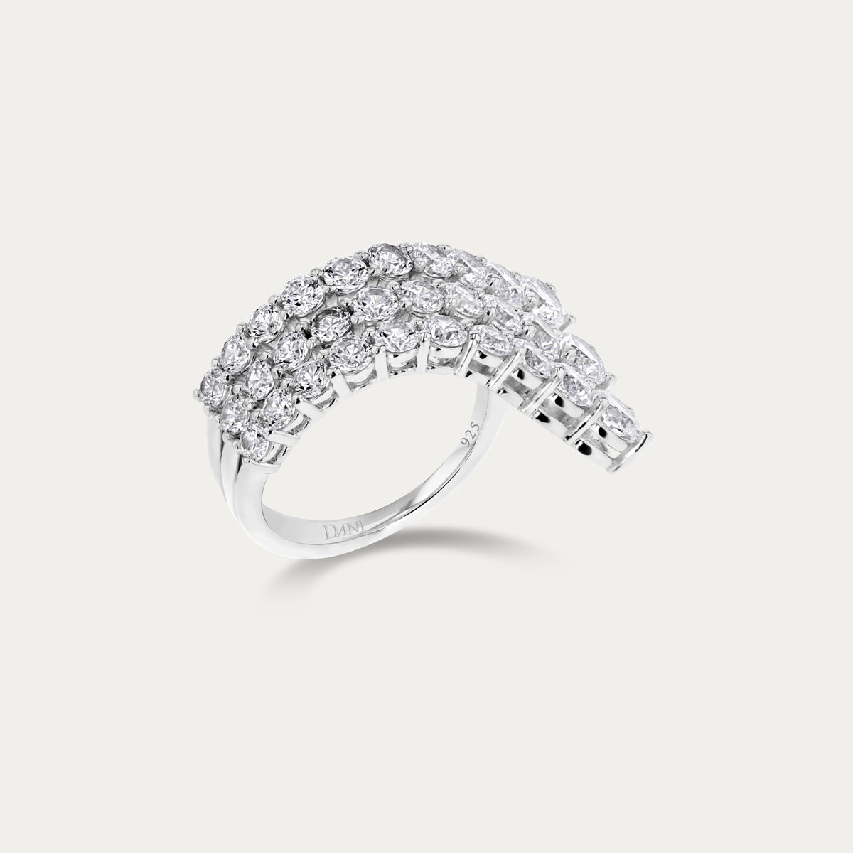 Triple Row Wave Ring