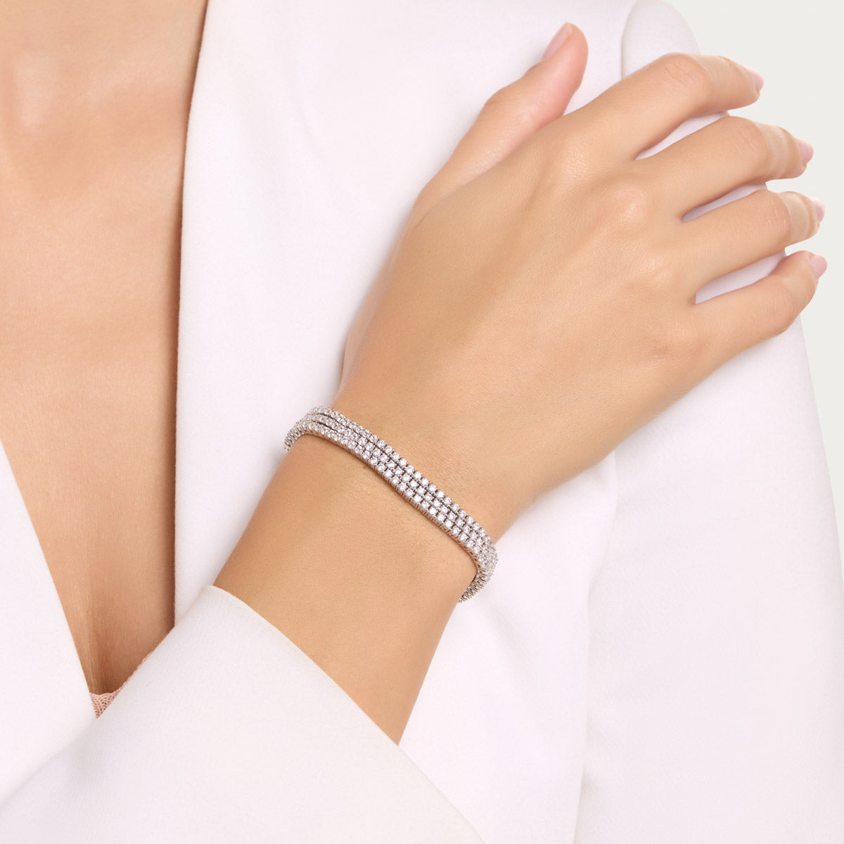 Three-Row Oval Tennis Bracelet