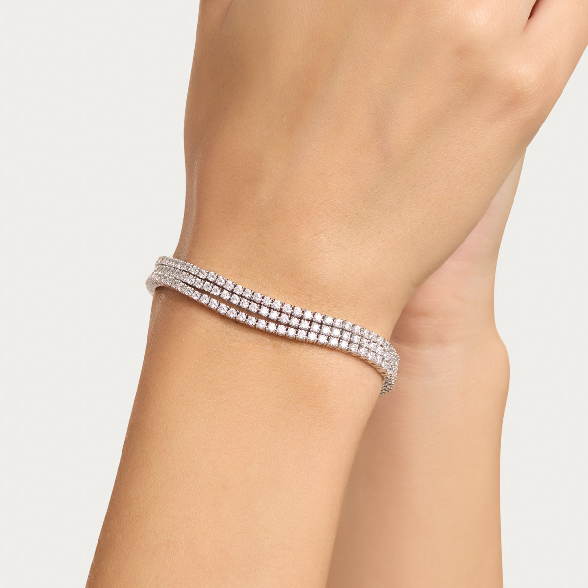 Three-Row Oval Tennis Bracelet
