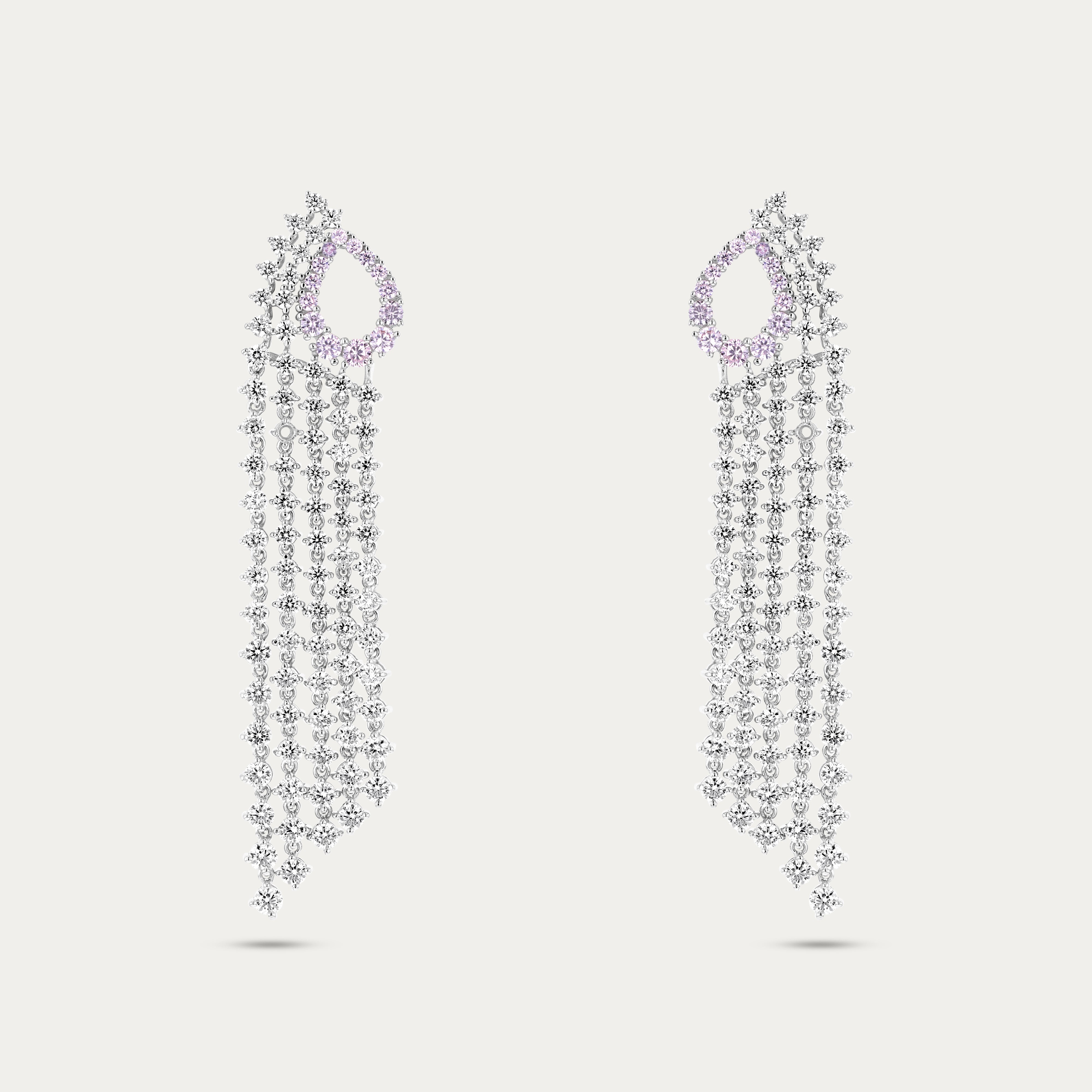 Pink Halo Cascade Earrings