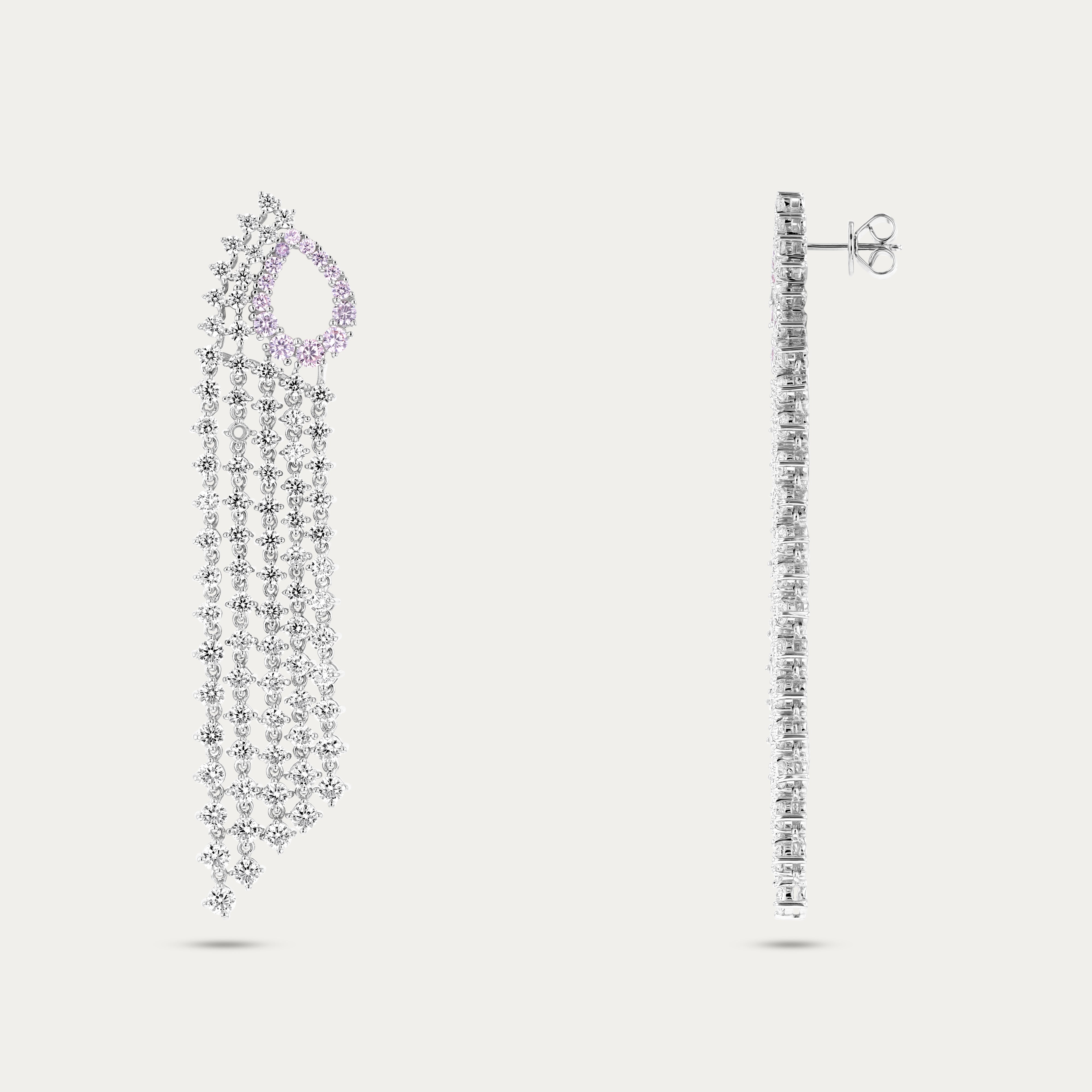 Pink Halo Cascade Earrings
