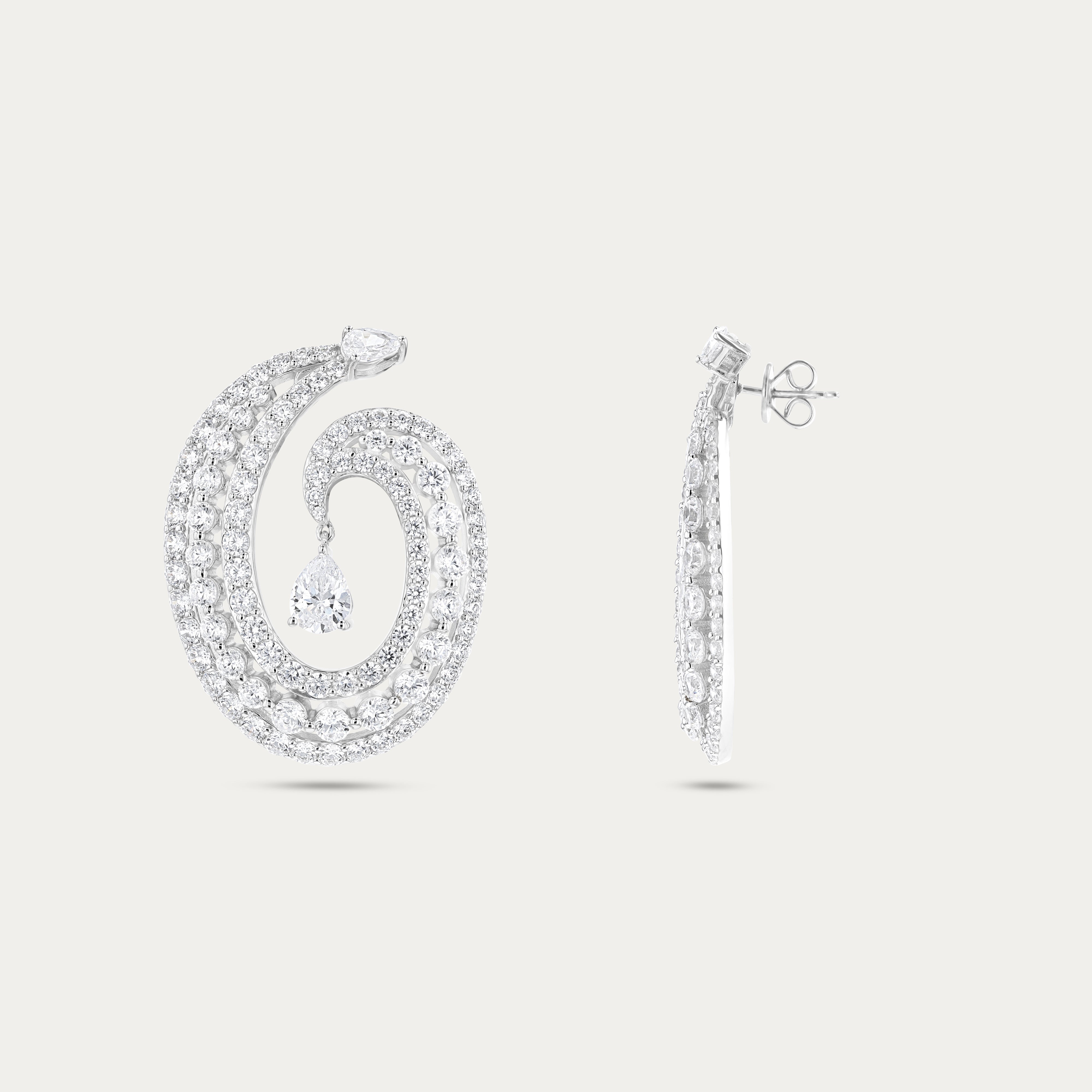 Spiral Drop Statement Earrings