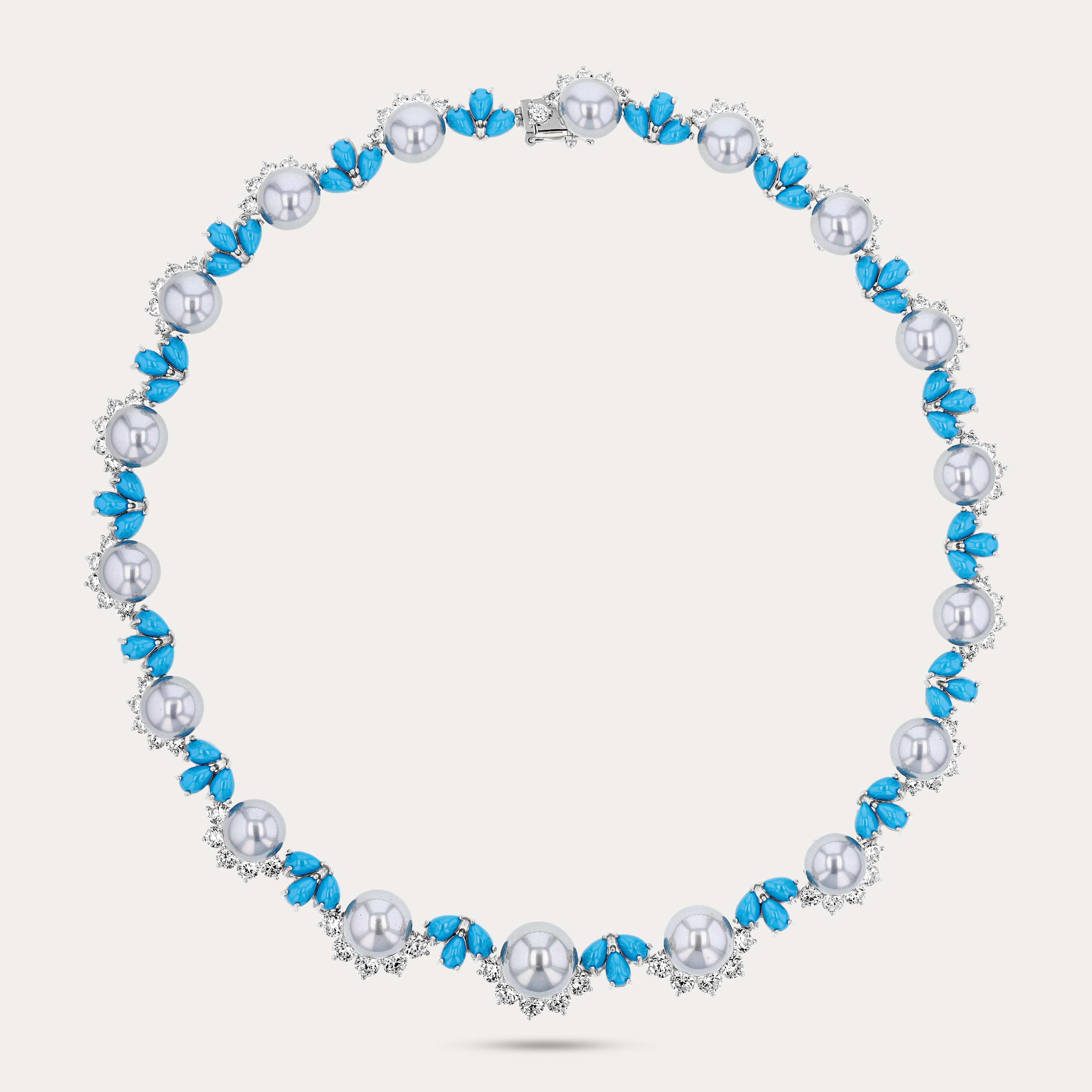 Aqua Bloom Garland Necklace