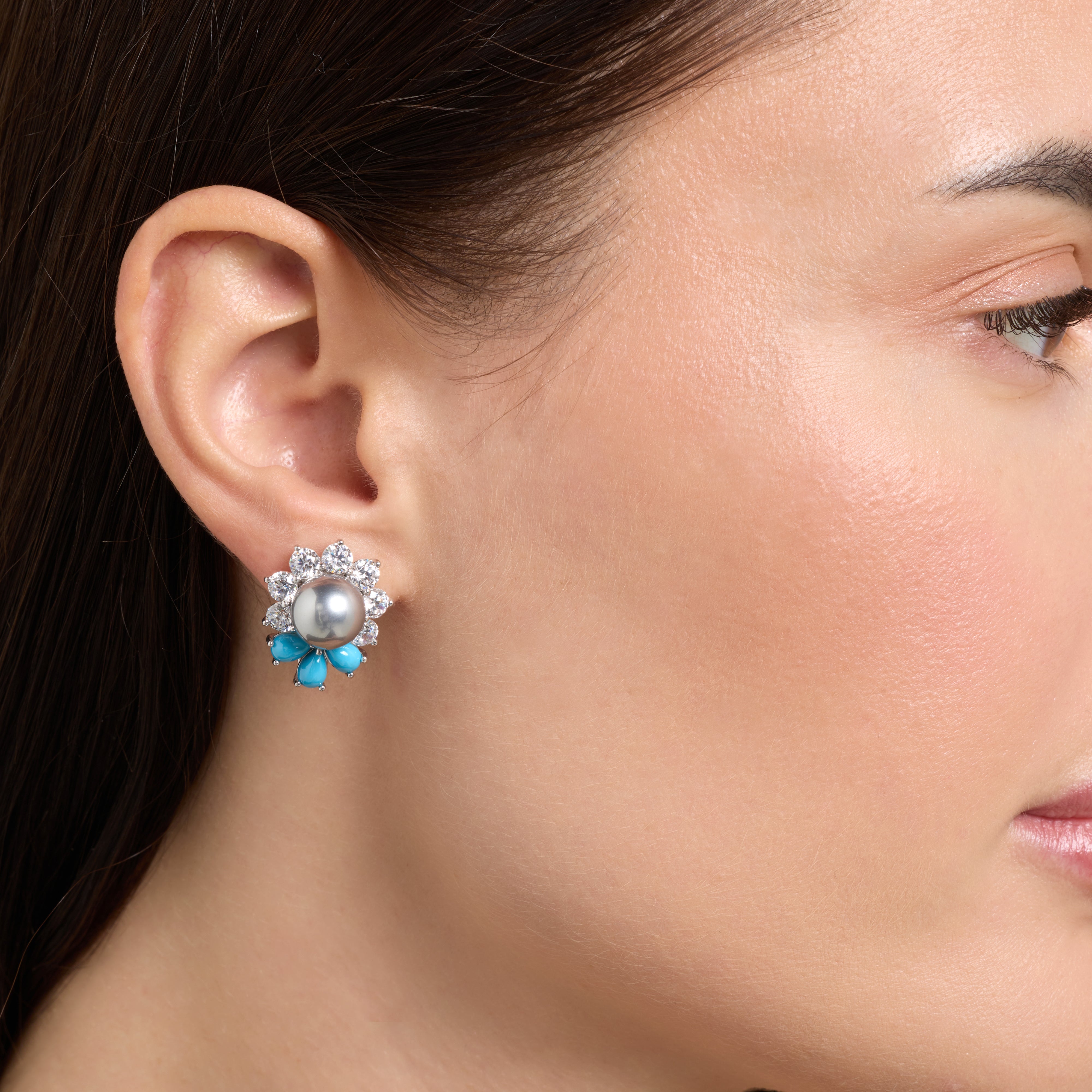 Aqua Bloom Garland Earrings