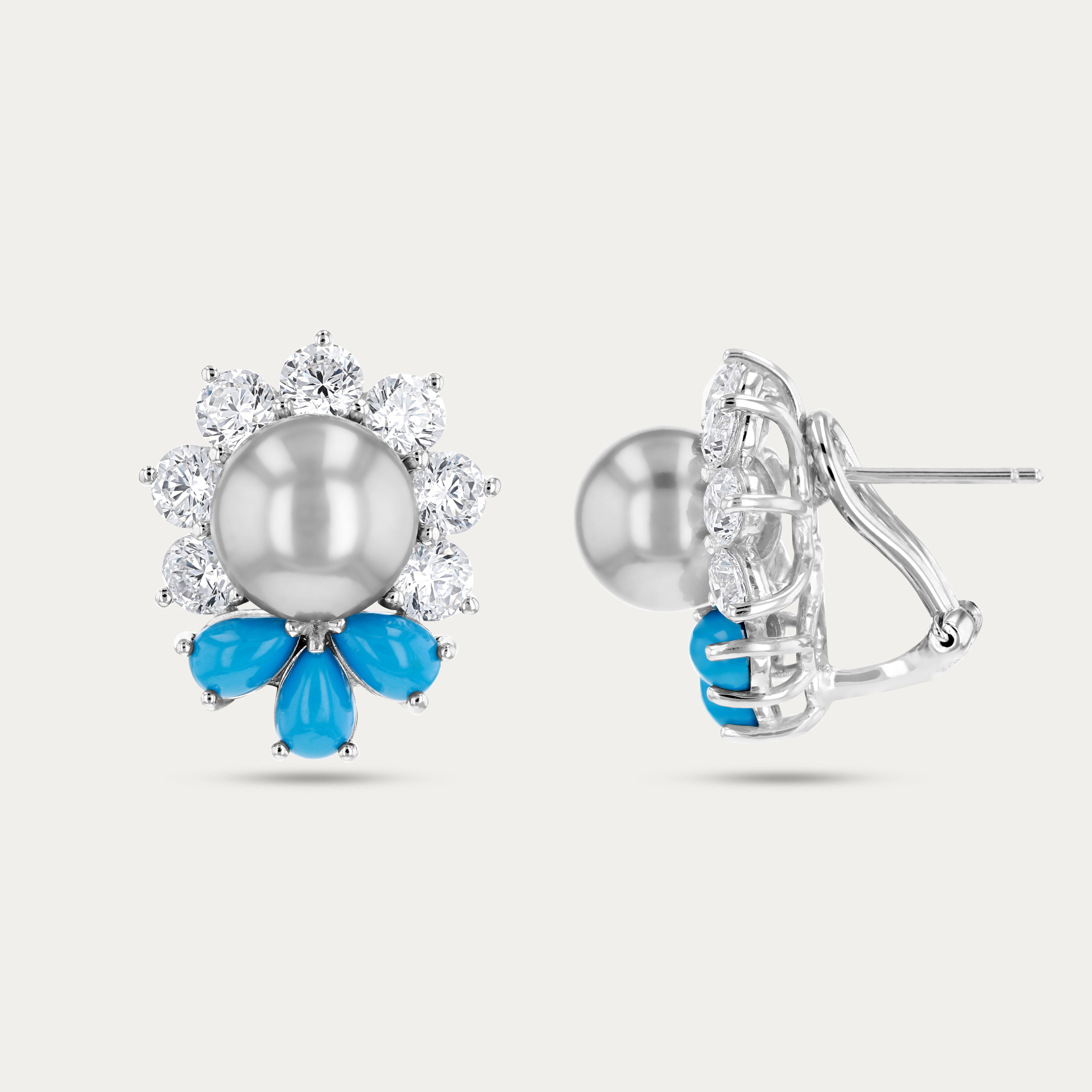 Aqua Bloom Garland Earrings