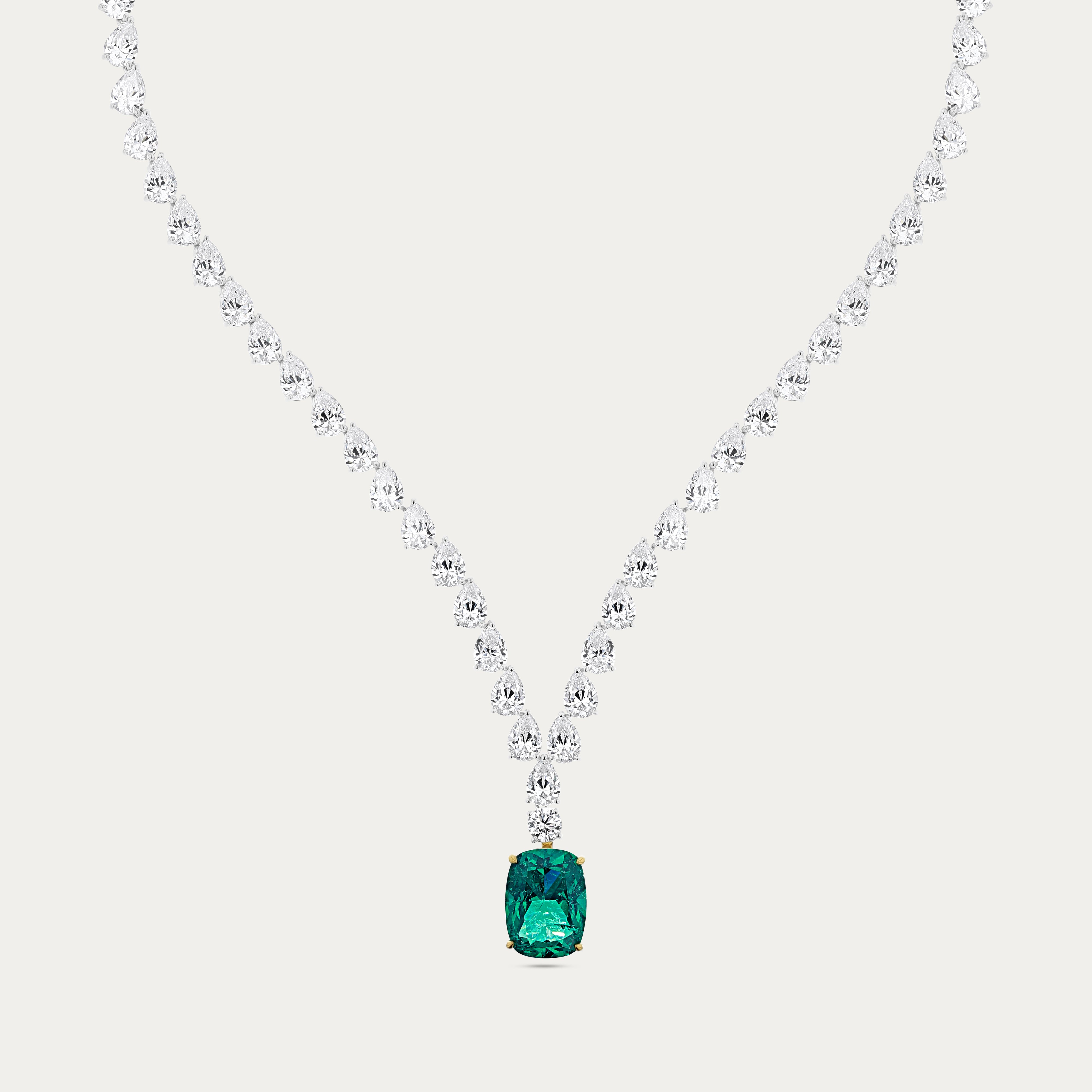 Emerald Glow Tennis Necklace