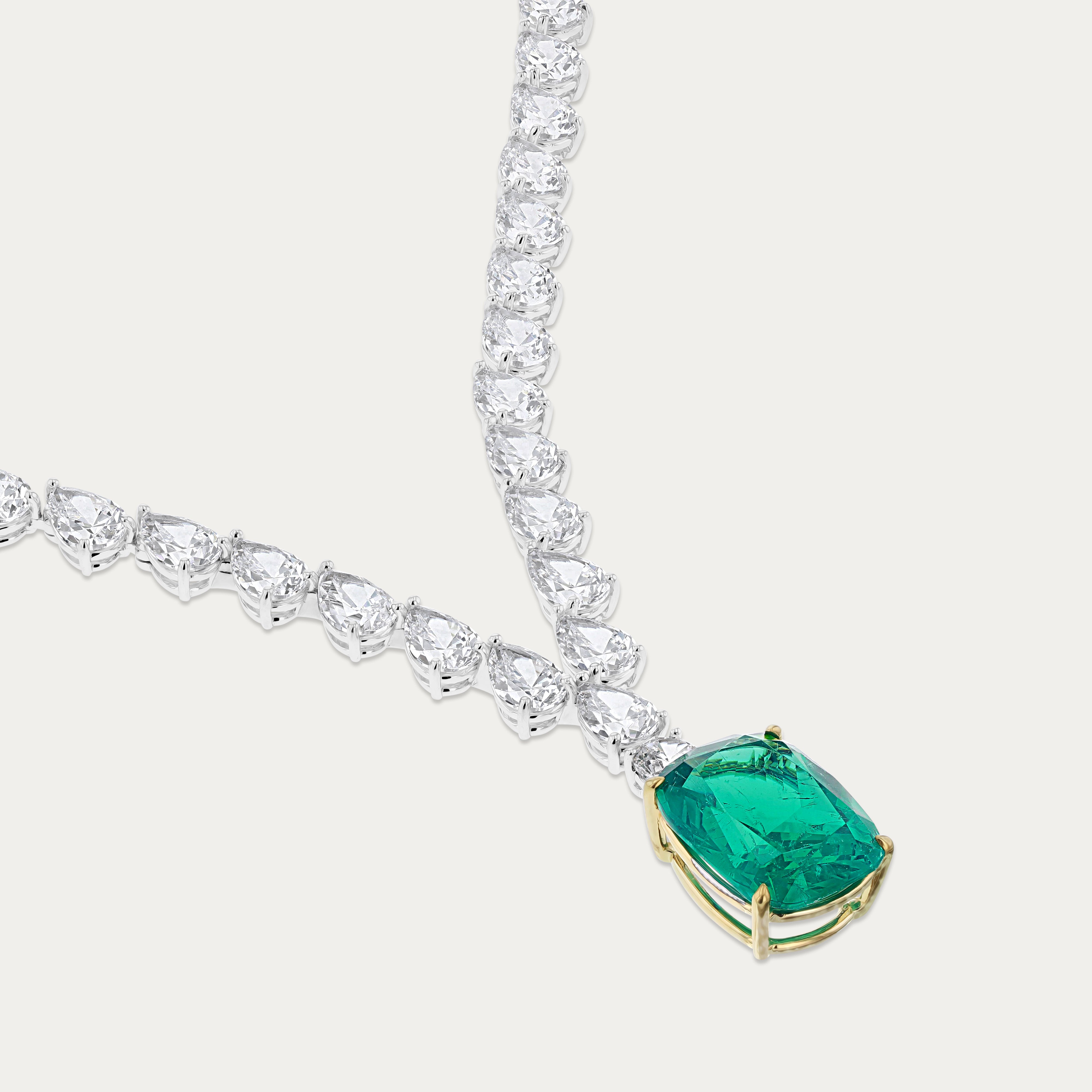 Emerald Glow Tennis Necklace