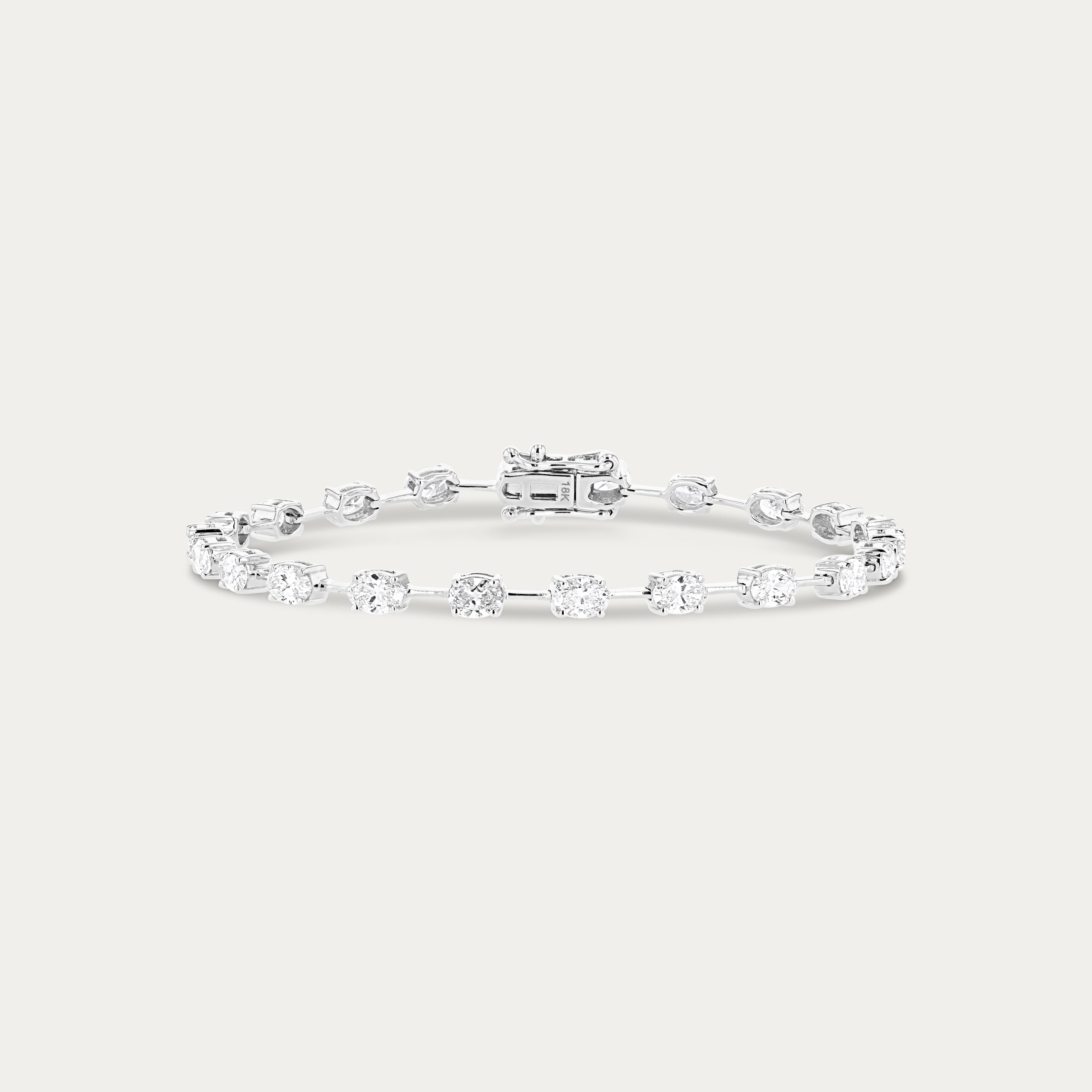 Sleek Oval-Cut Lab Diamond Bracelet