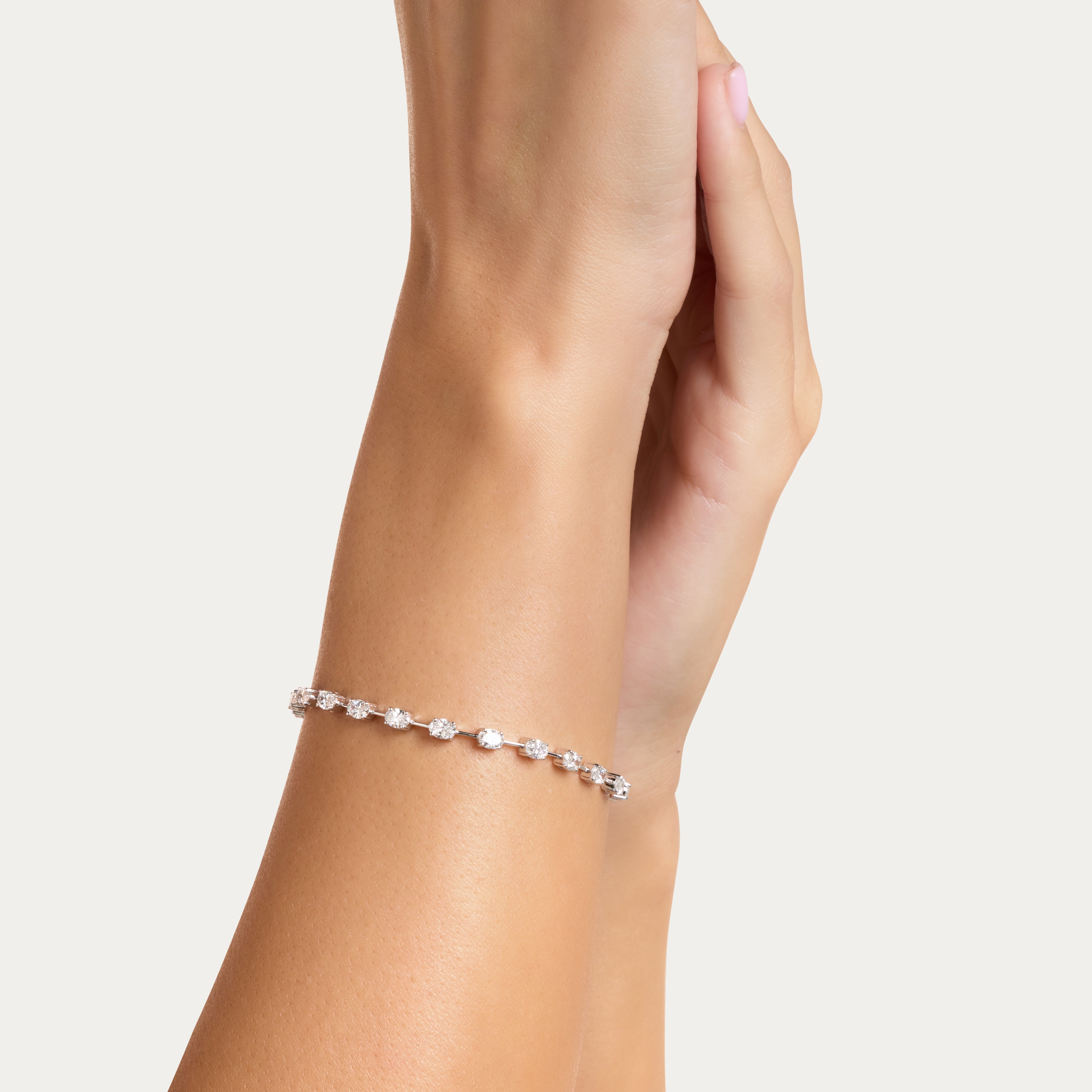 Sleek Oval-Cut Lab Diamond Bracelet