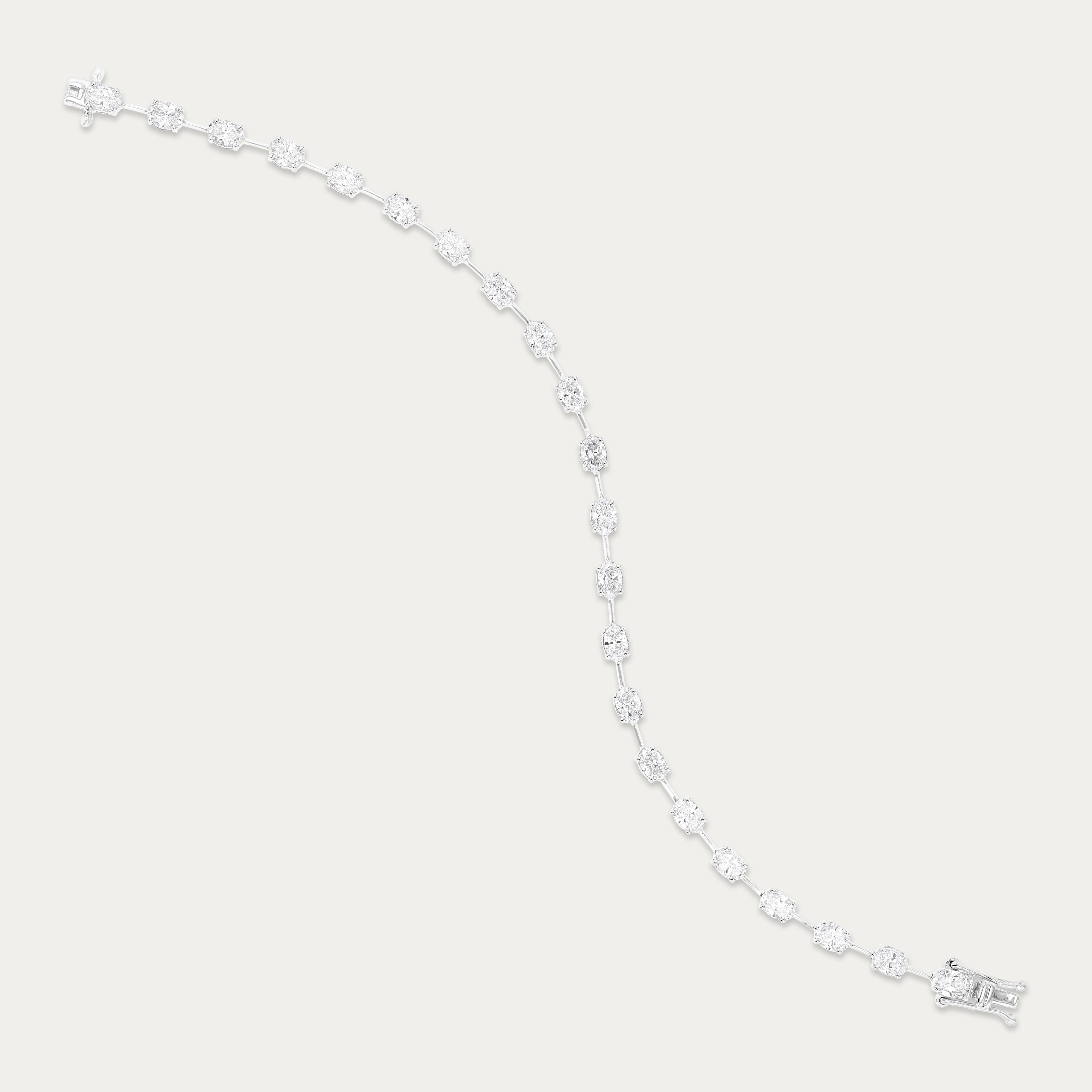 Sleek Oval-Cut Lab Diamond Bracelet