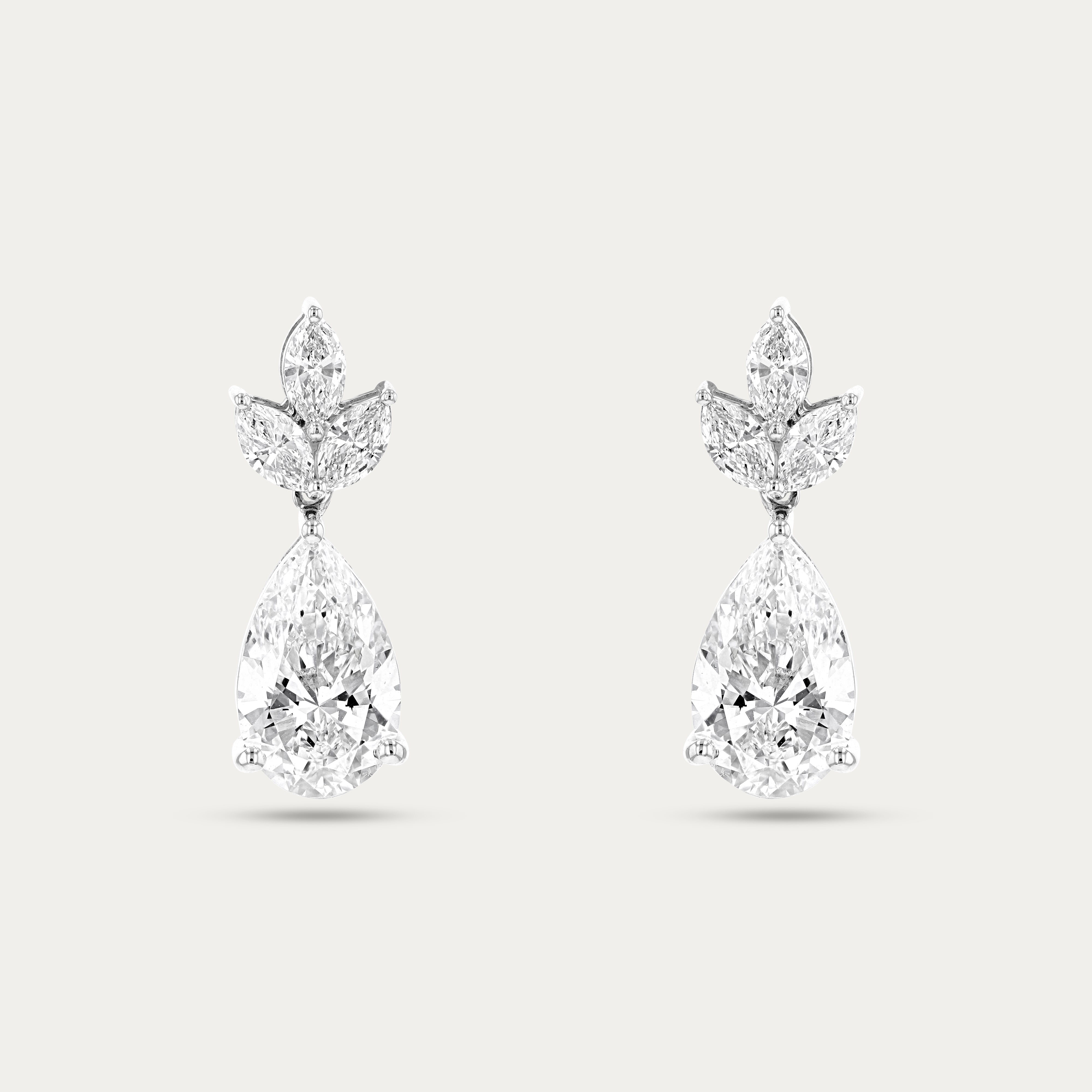 Refined Pear-Cut Lab Grown Diamond Earrings
