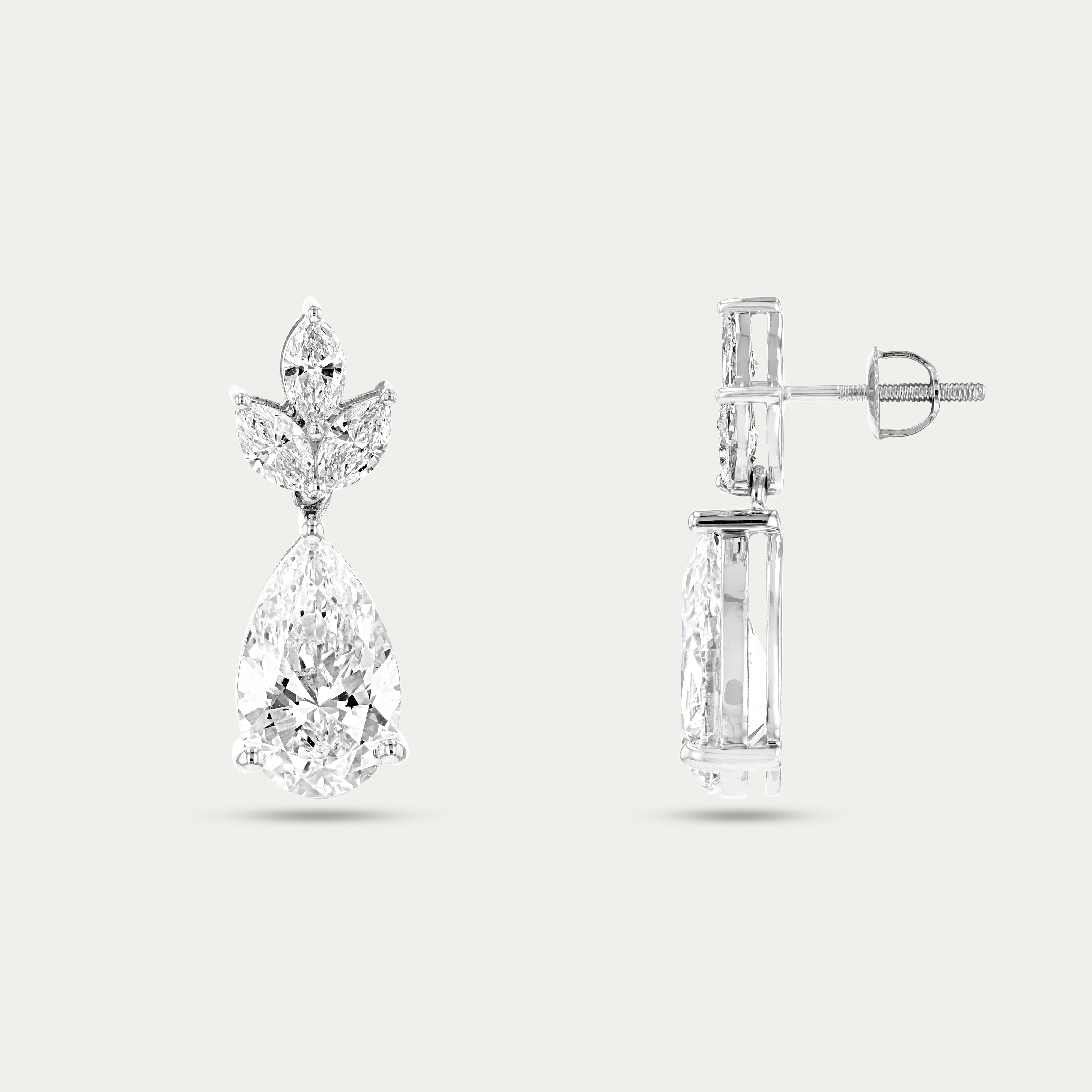 Refined Pear-Cut Lab Grown Diamond Earrings