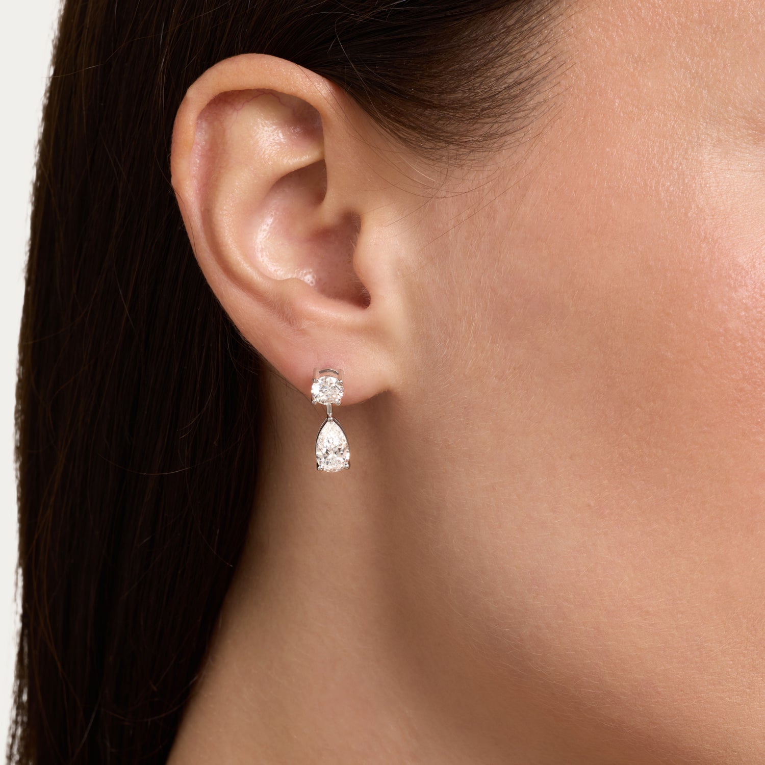 Refined Tear-Drop Lab Grown Diamond Earrings