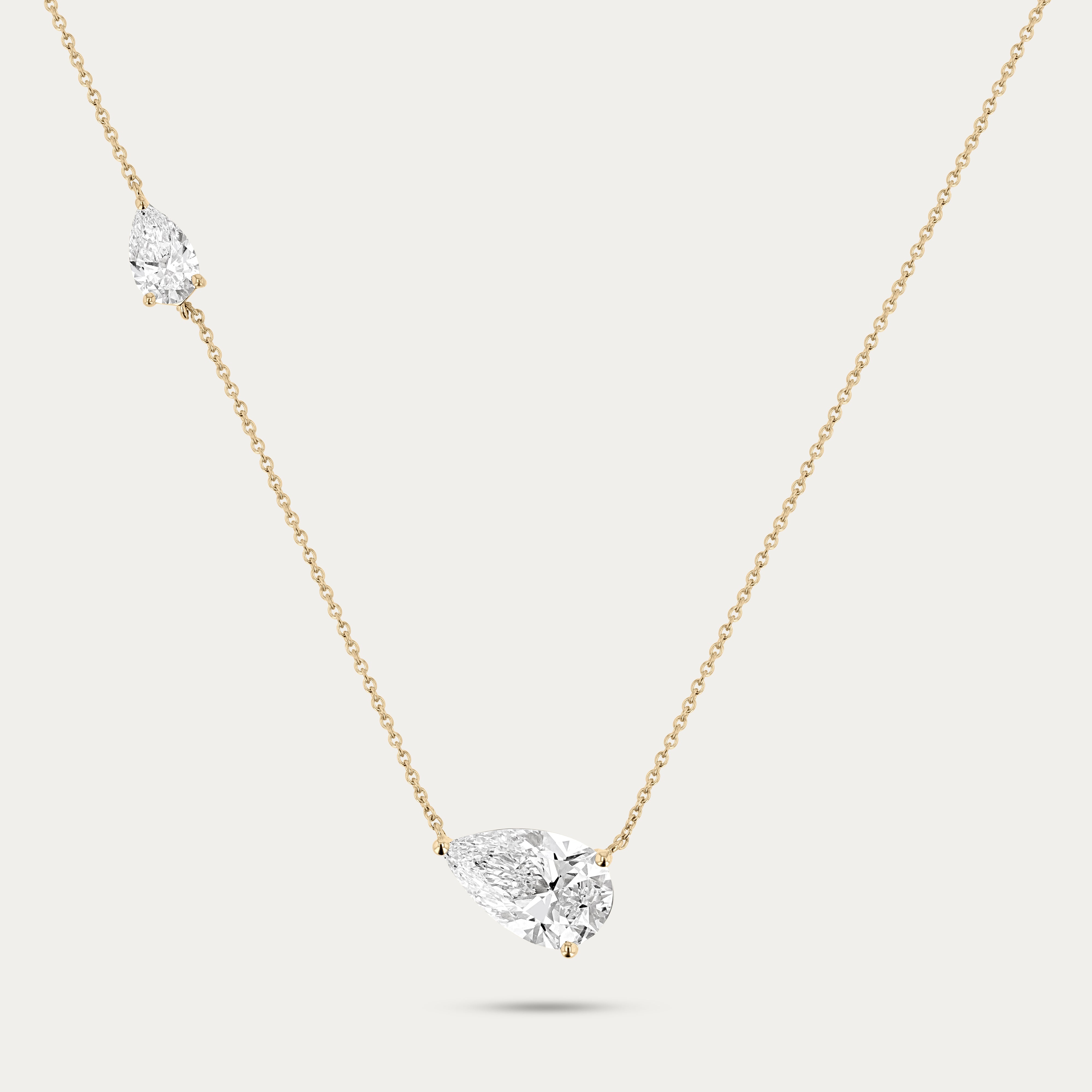 Radiant Pear-Cut Lab Grown Diamond Necklace