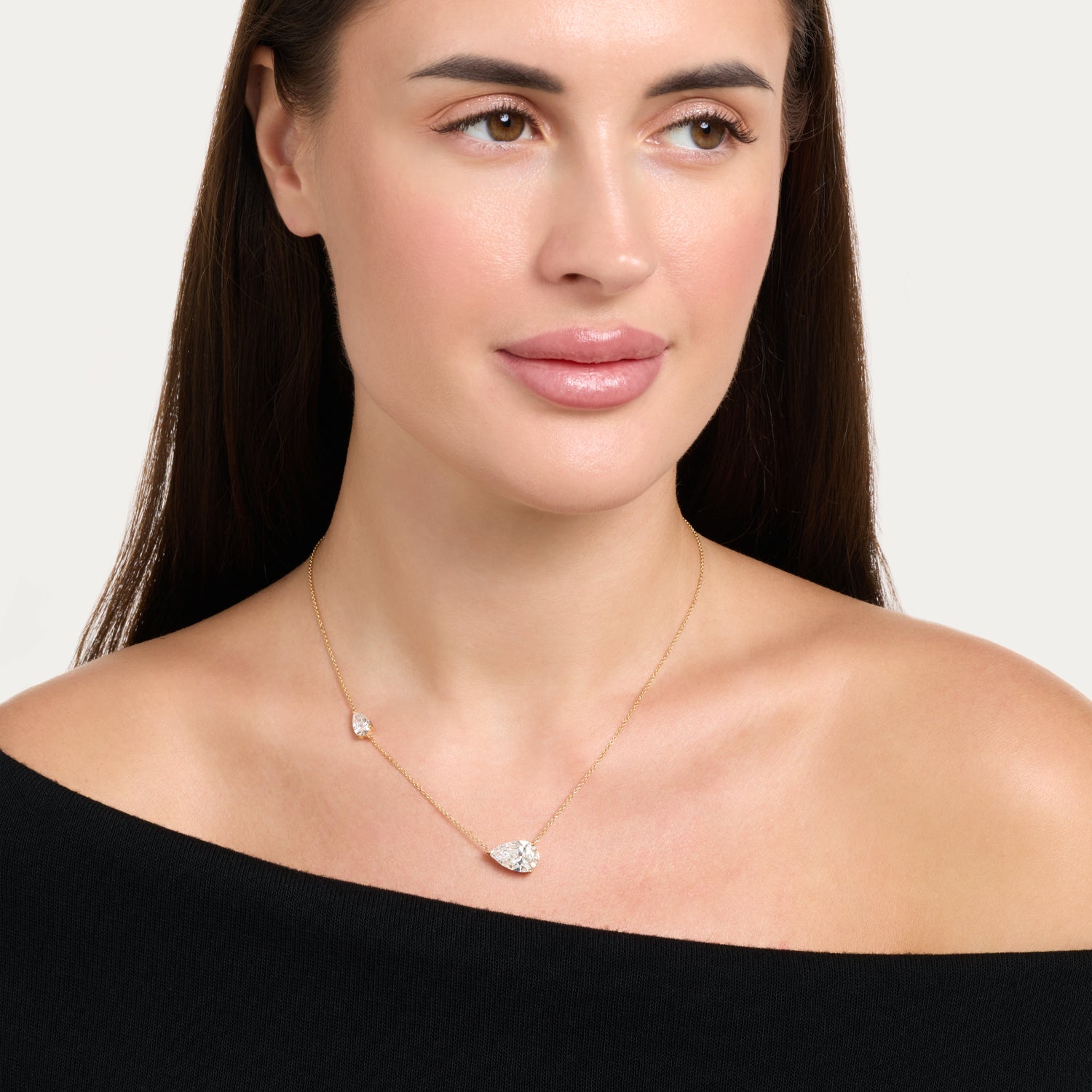 Radiant Pear-Cut Lab Grown Diamond Necklace