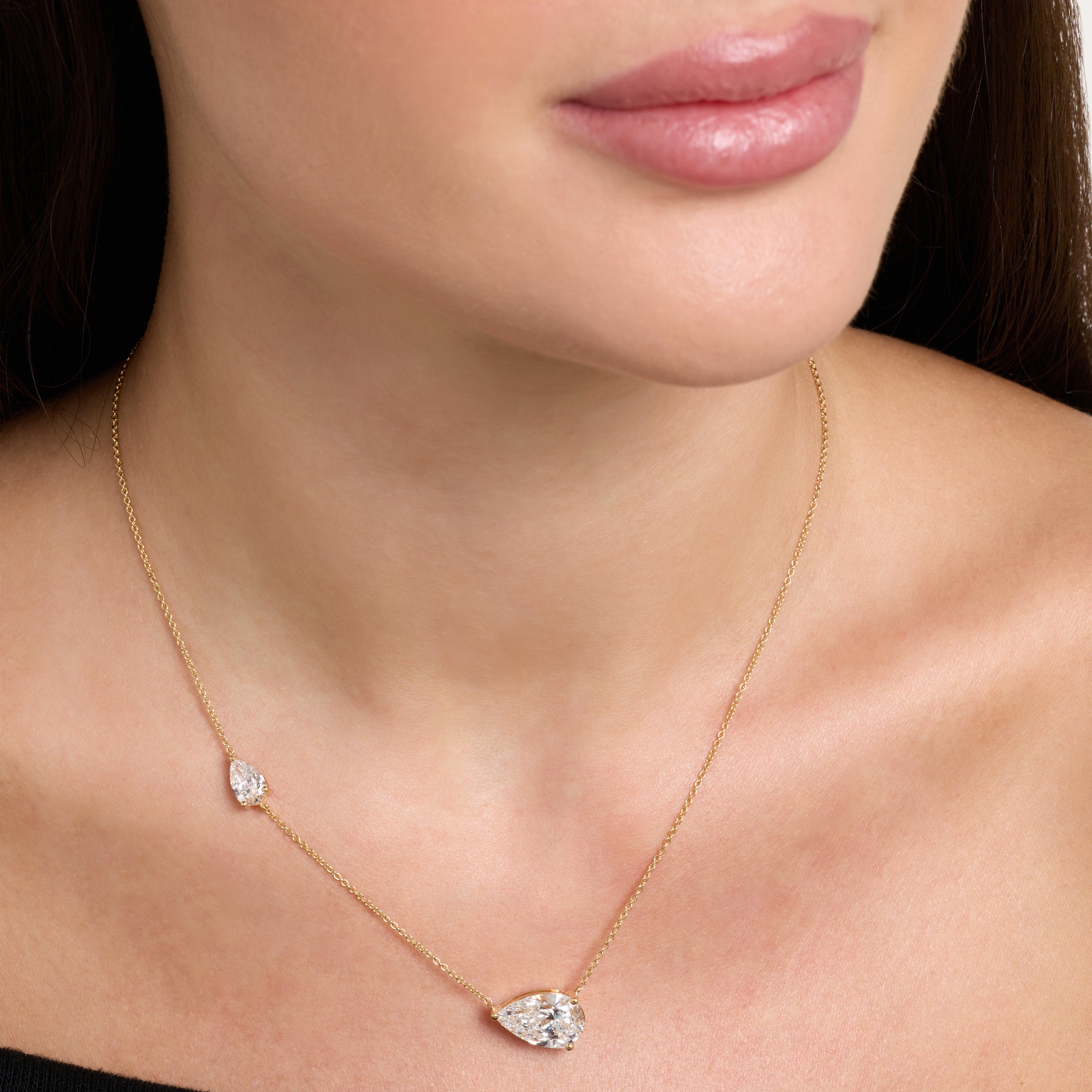 Radiant Pear-Cut Lab Grown Diamond Necklace