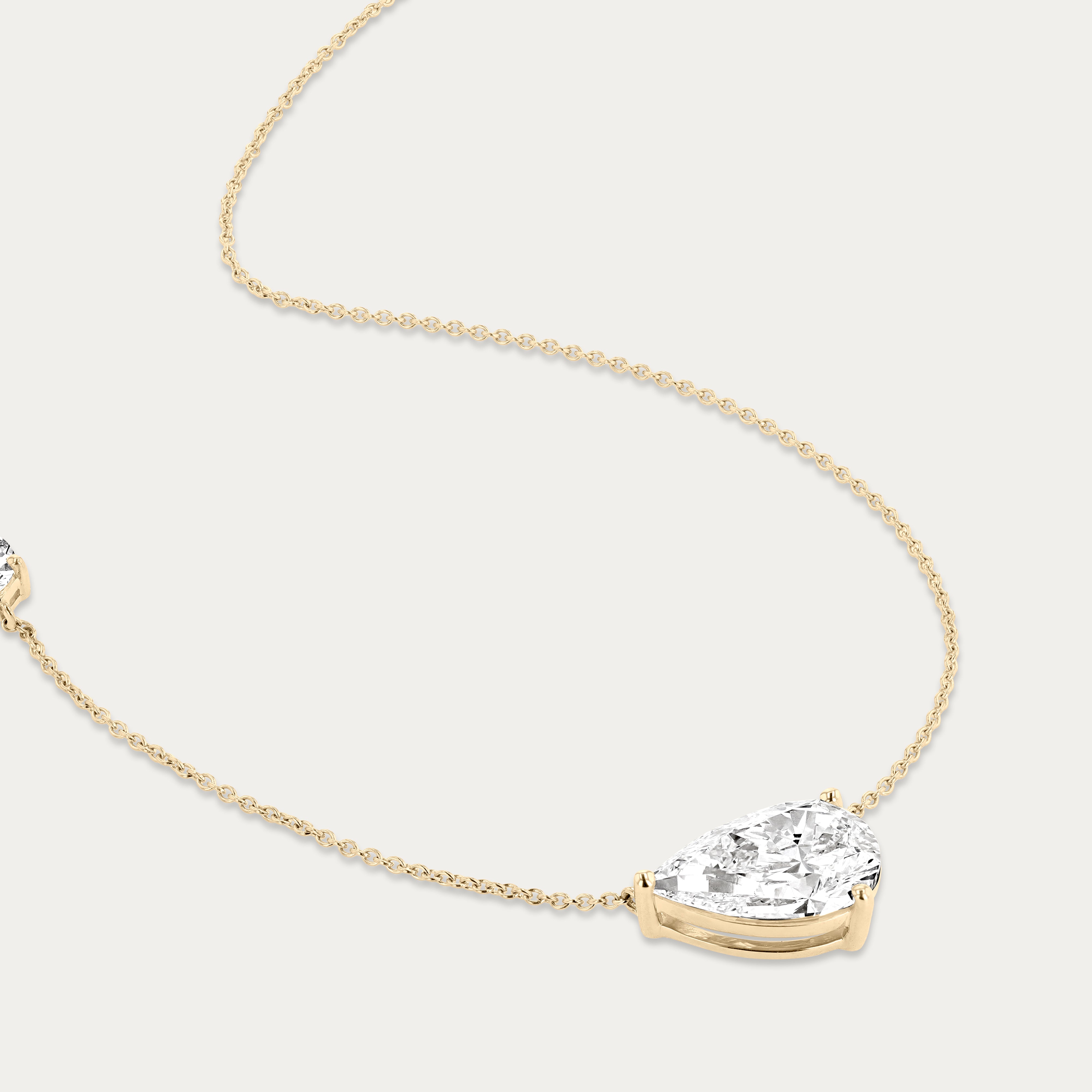 Radiant Pear-Cut Lab Grown Diamond Necklace