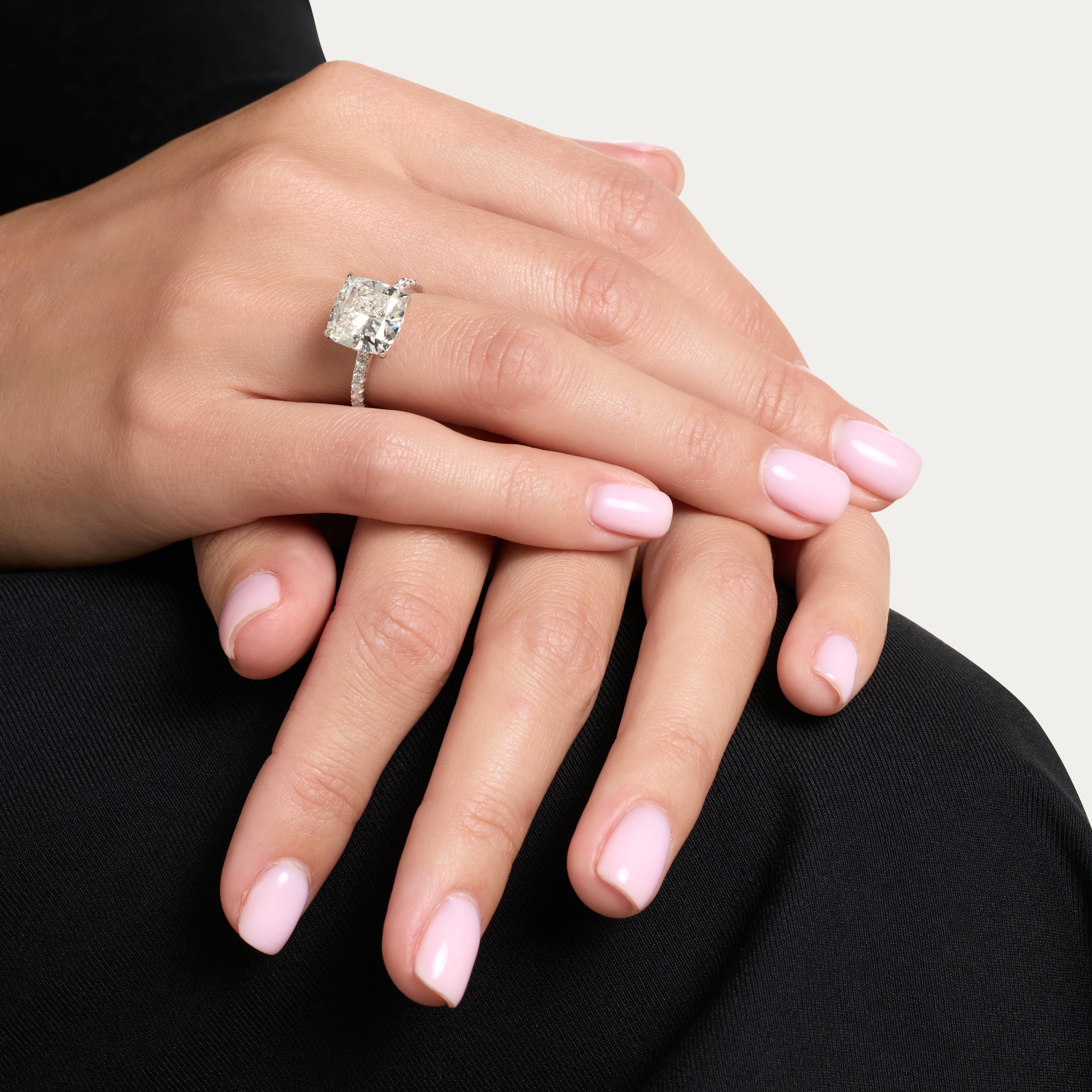 Cushion Radiance Pavé Lab Grown Diamond Ring