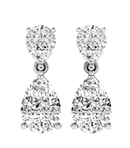 Pear Drop Lab Grown Diamond Earrings, 18K White Gold
