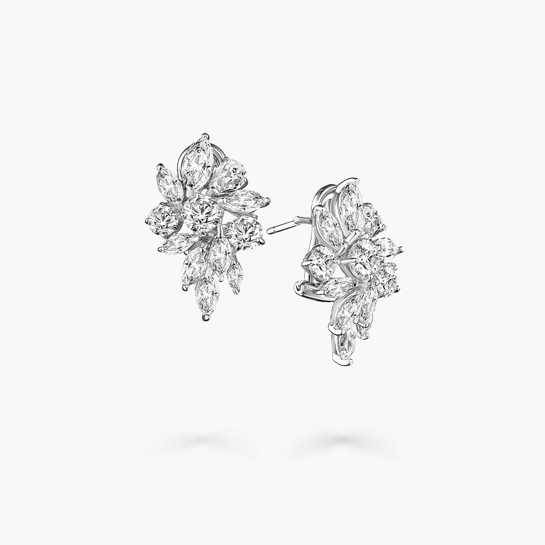 Fancy Shape Cluster Earrings