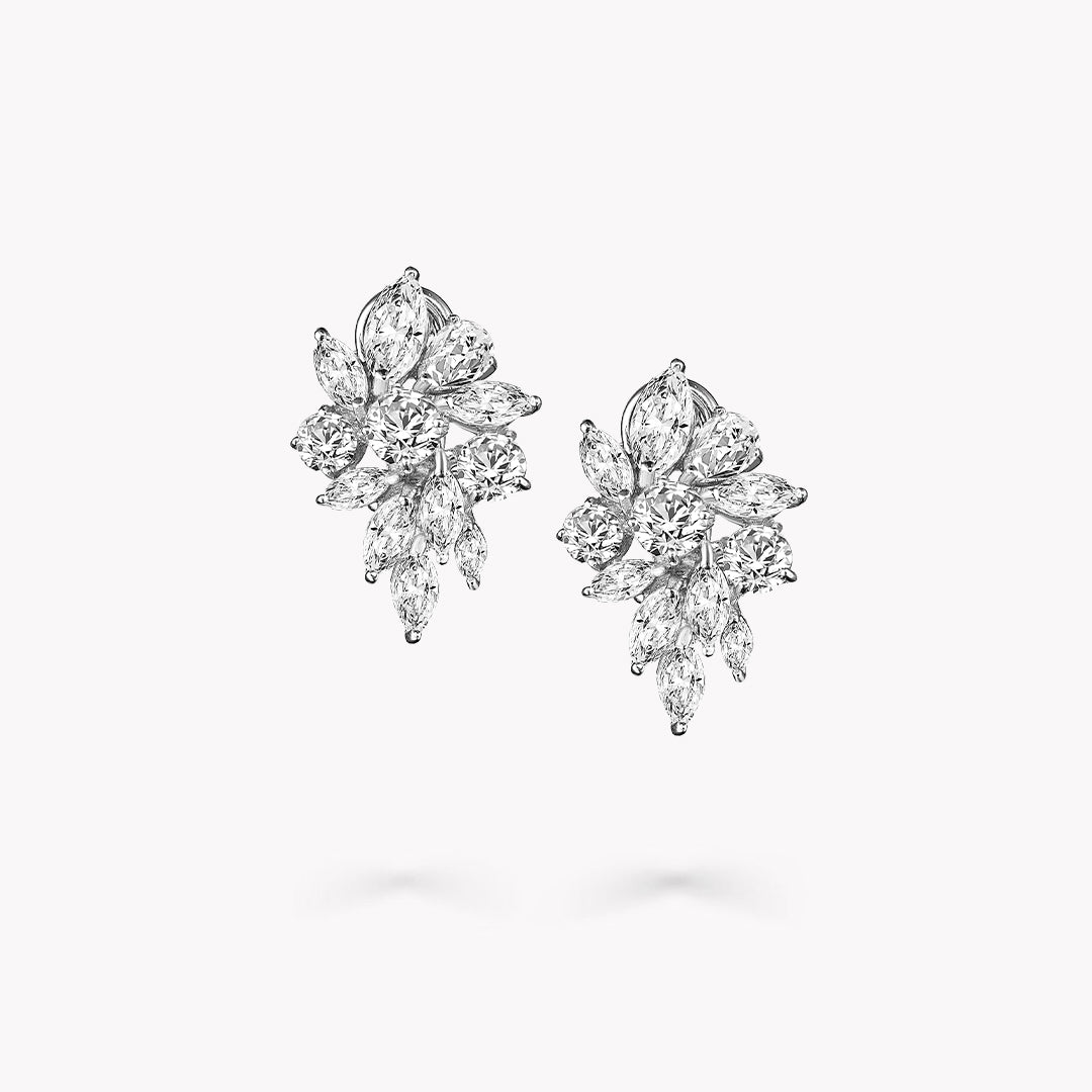 Fancy Shape Cluster Earrings