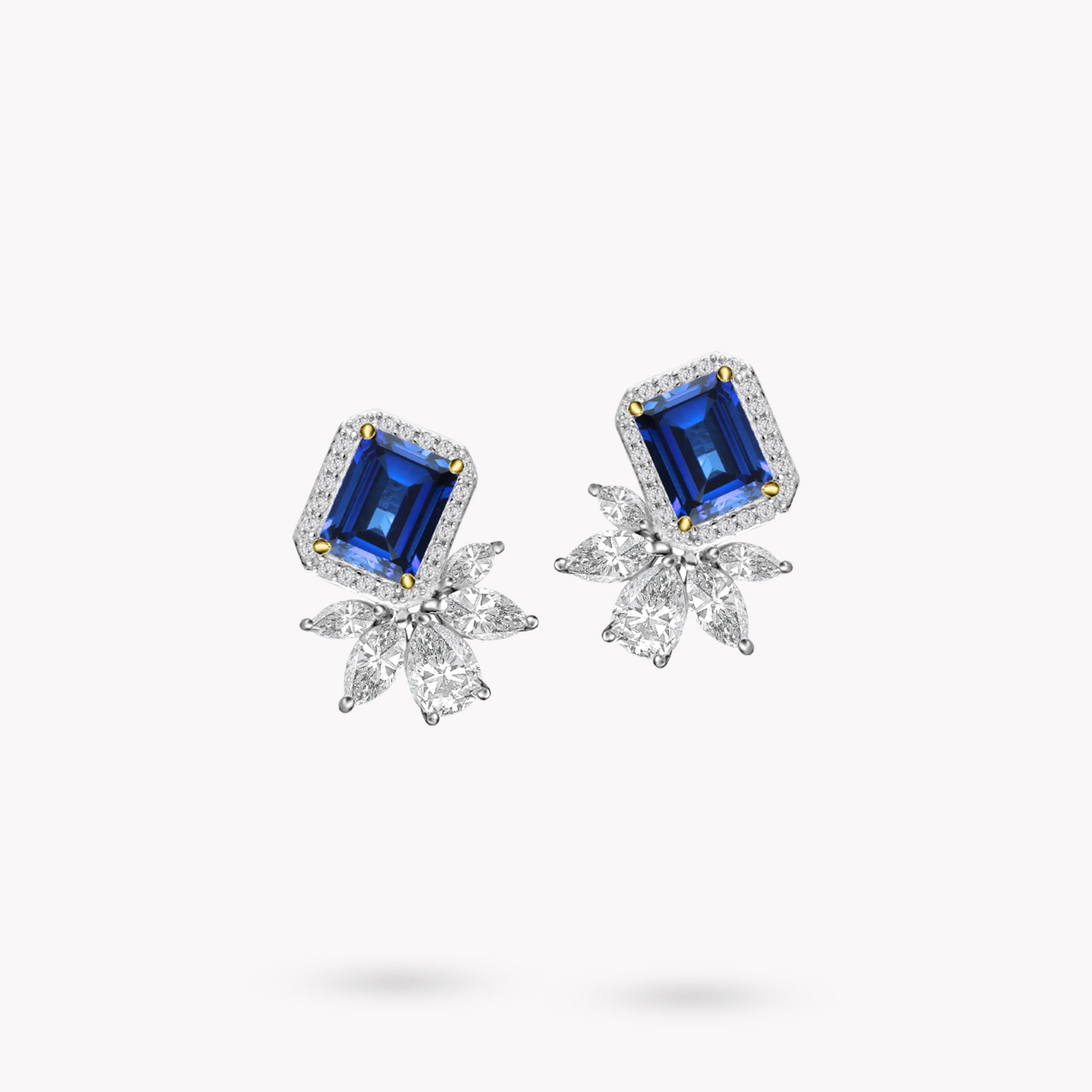 Fancy Shape Cluster Earrings