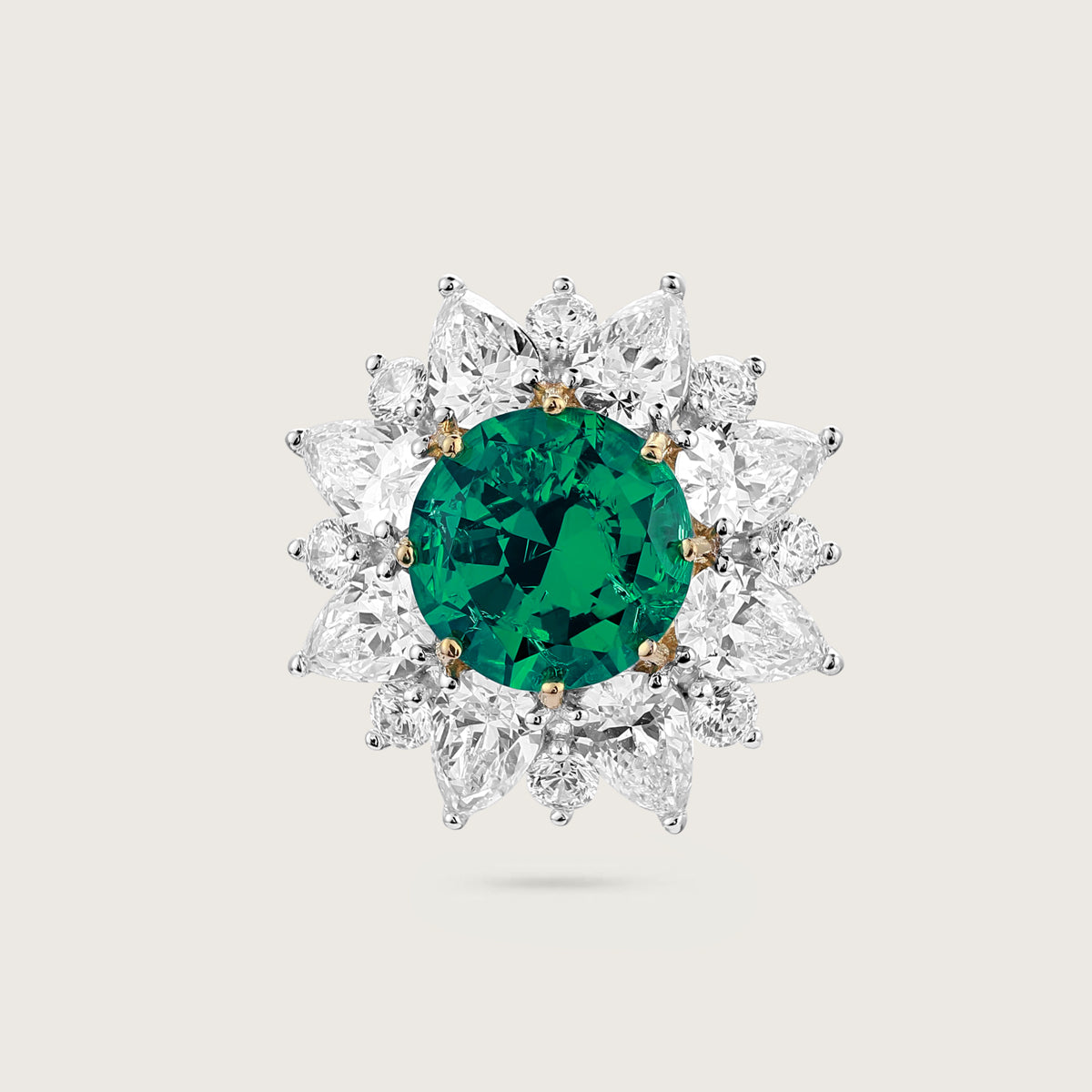 Radiant Emerald Blossom Diamond Earrings