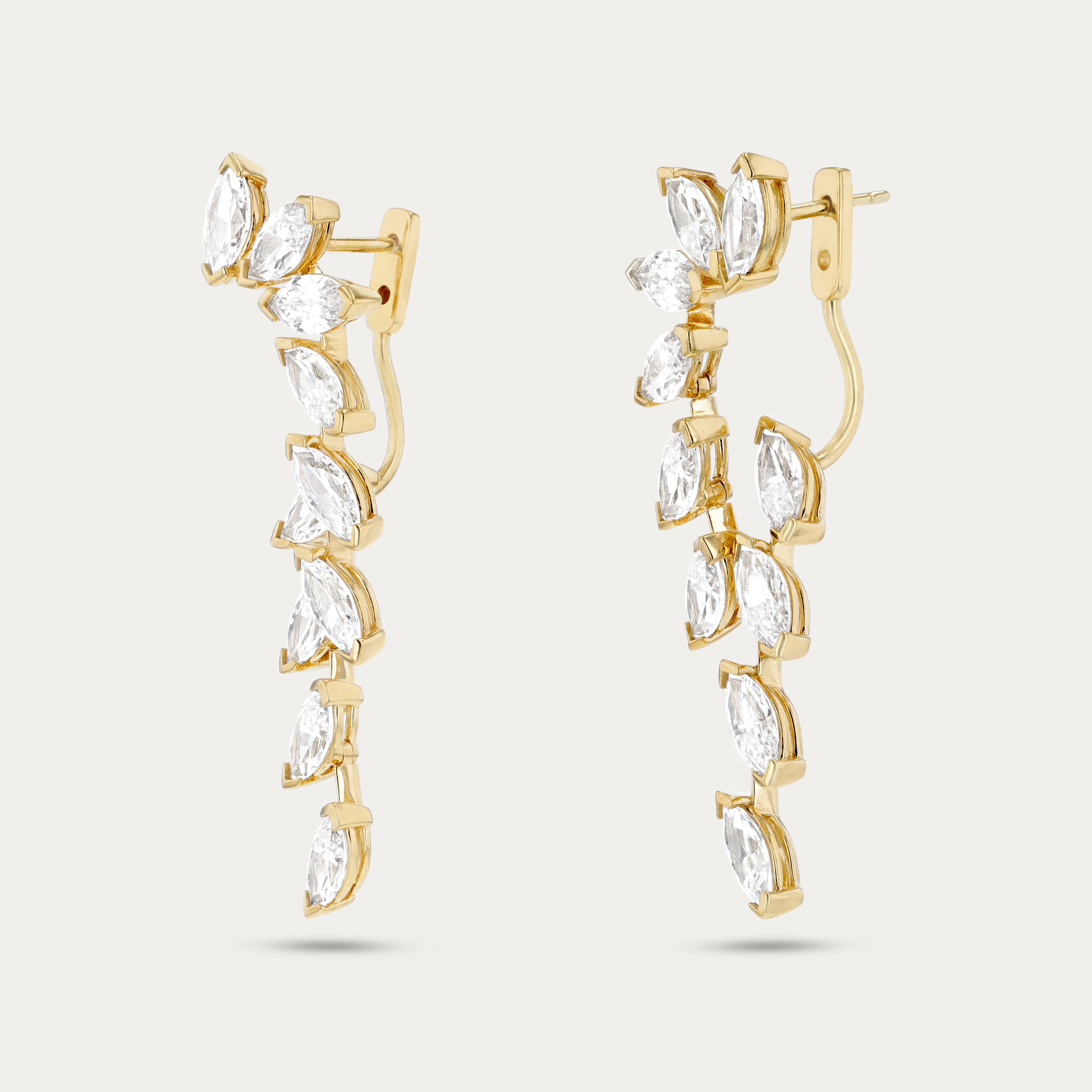 Golden Marquise Shine Earrings