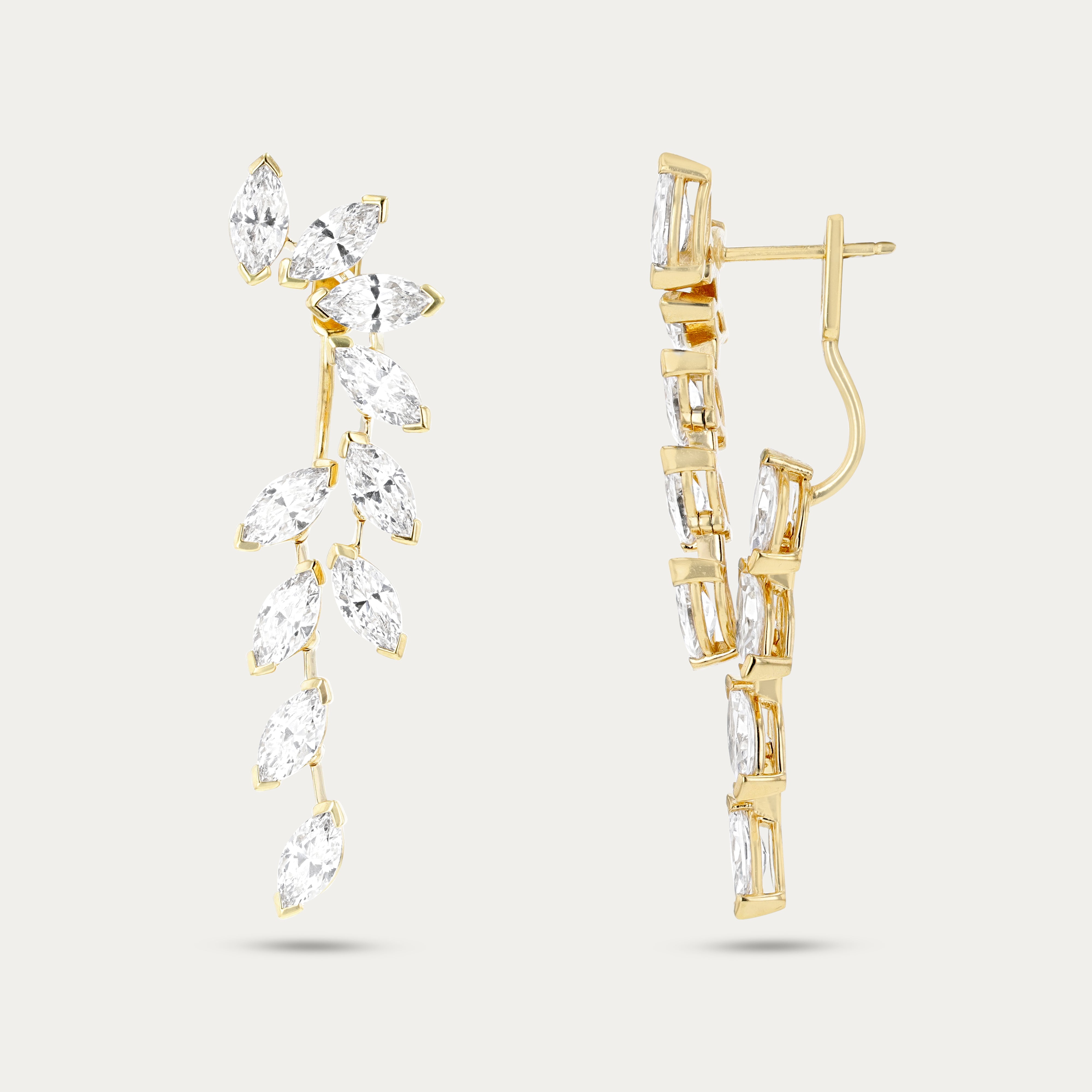 Golden Marquise Shine Earrings