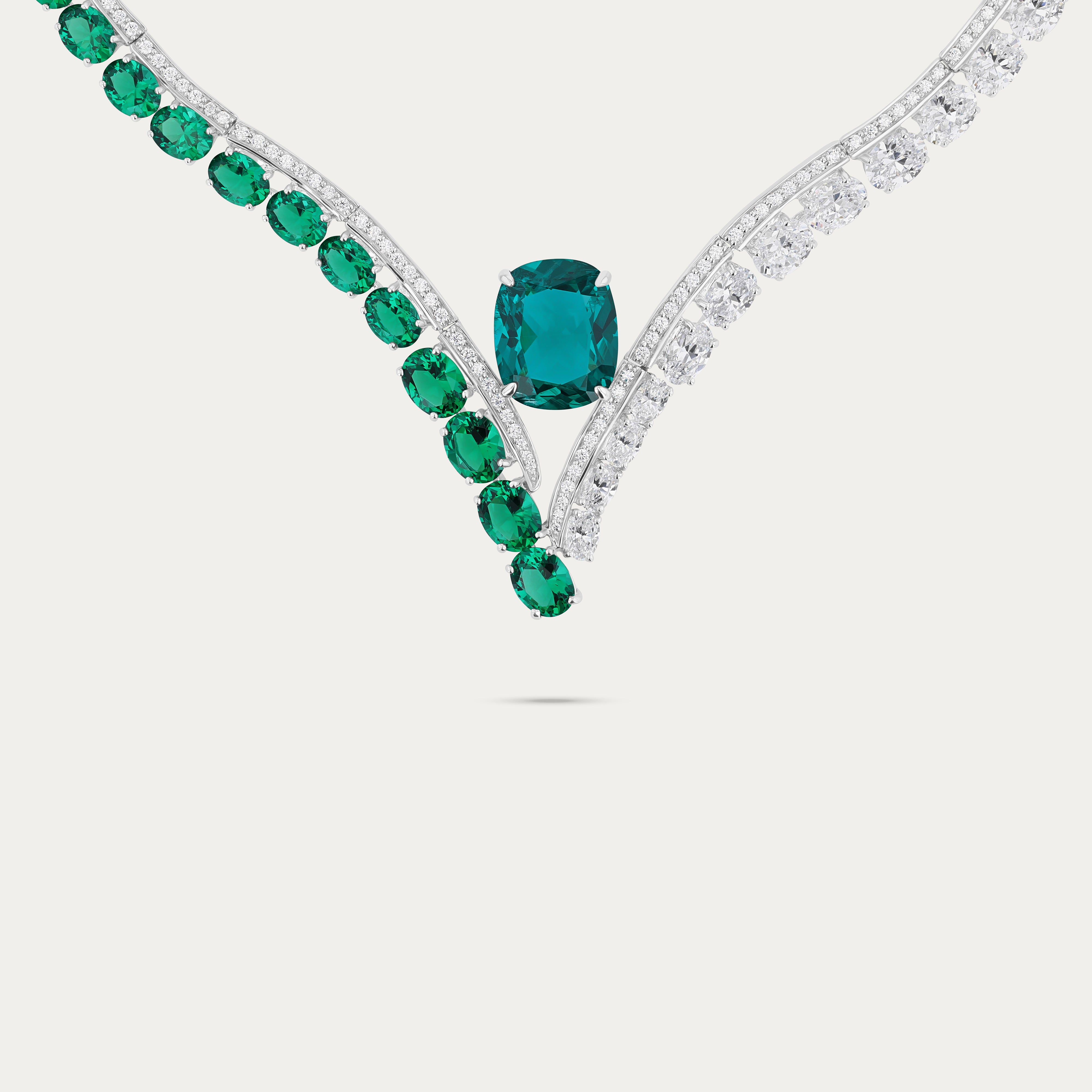 Luminous Cascade Diamond Necklace