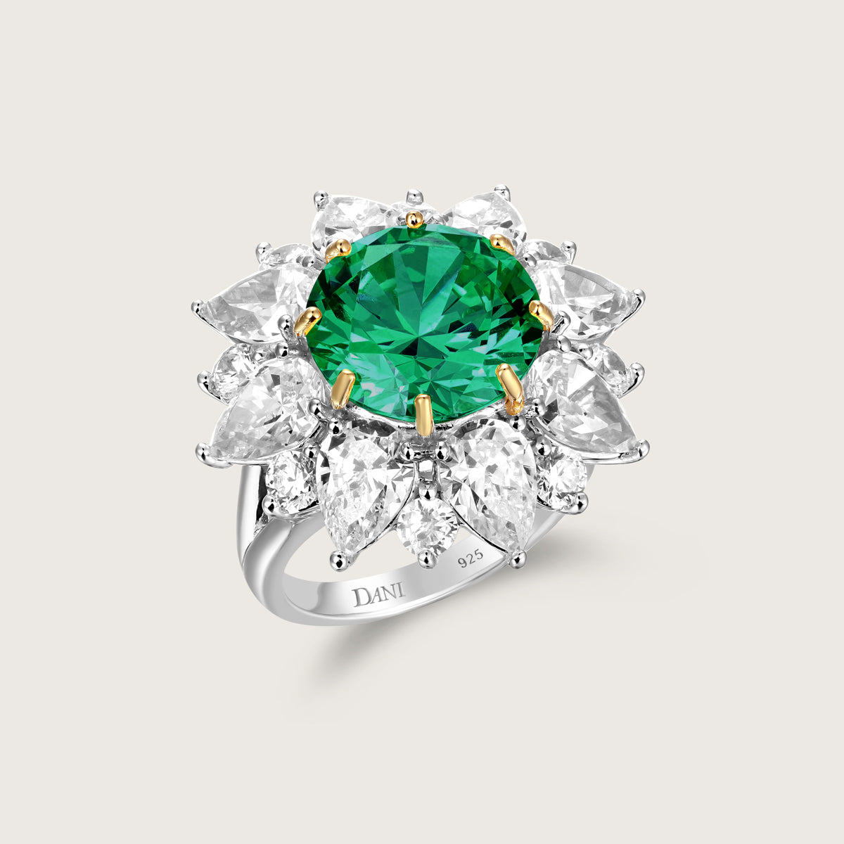 Radiant Emerald Blossom Ring