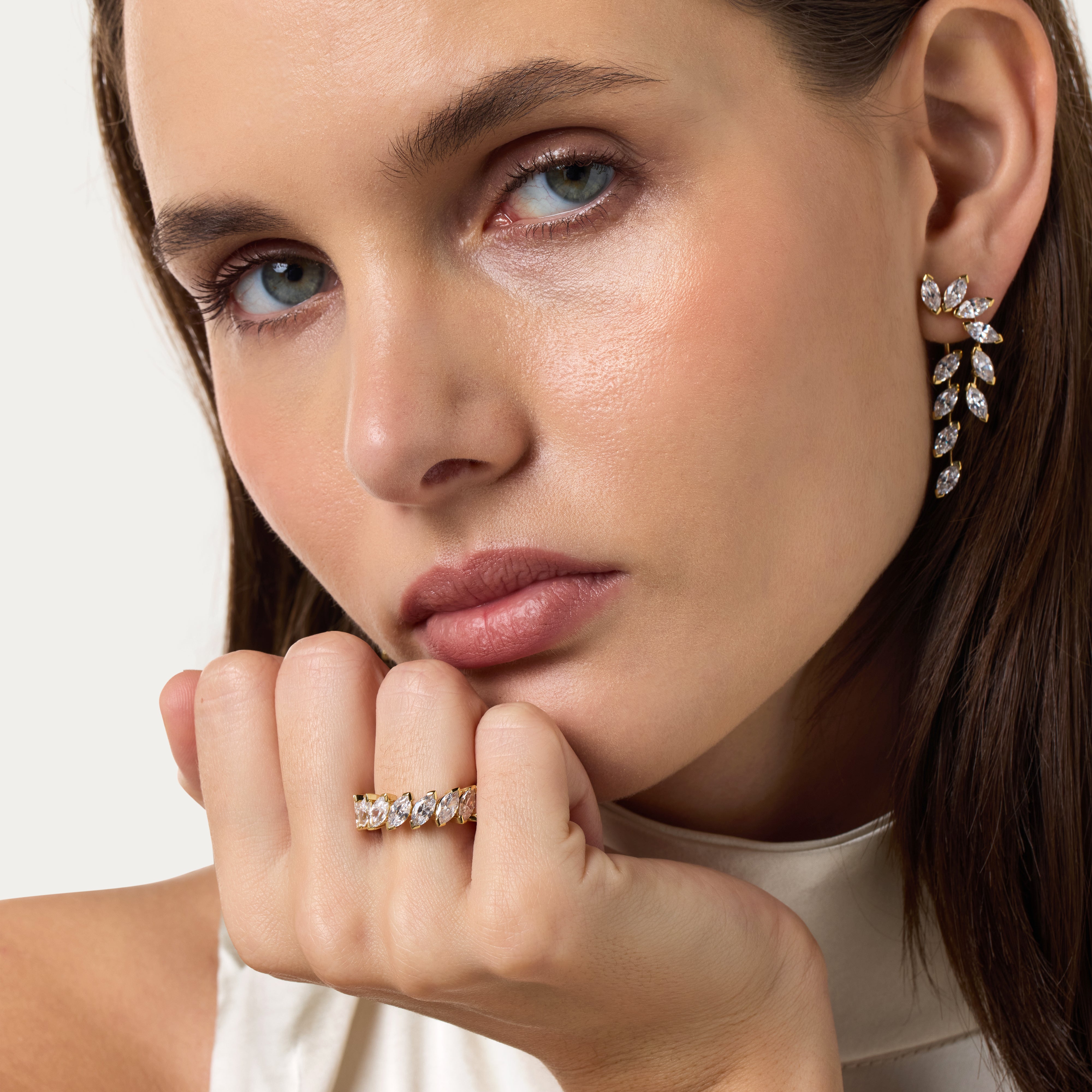 Golden Marquise Glow Ring