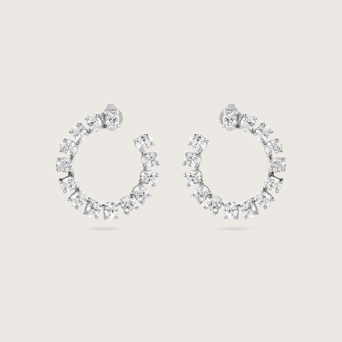 Glittering Round Hoop Earrings