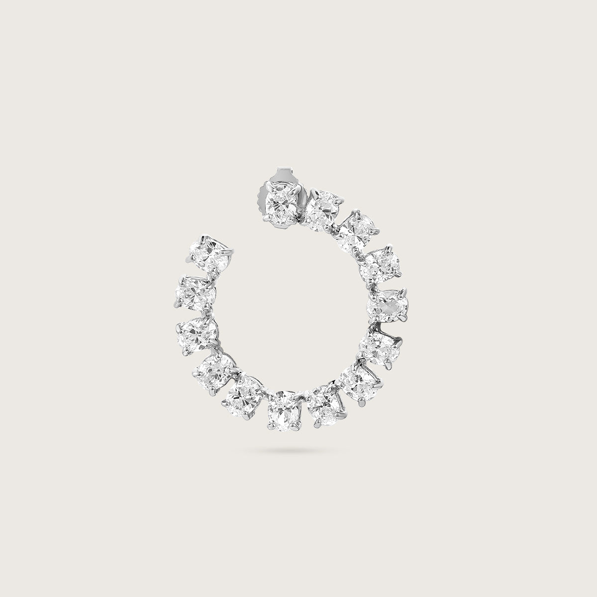 Glittering Round Hoop Earrings