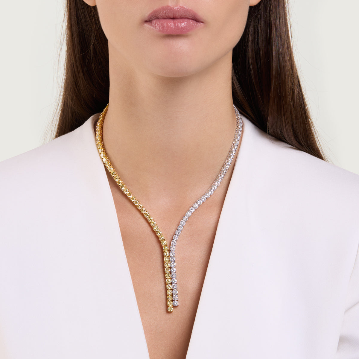 Timeless Two-Tone "Y" Shape Necklace