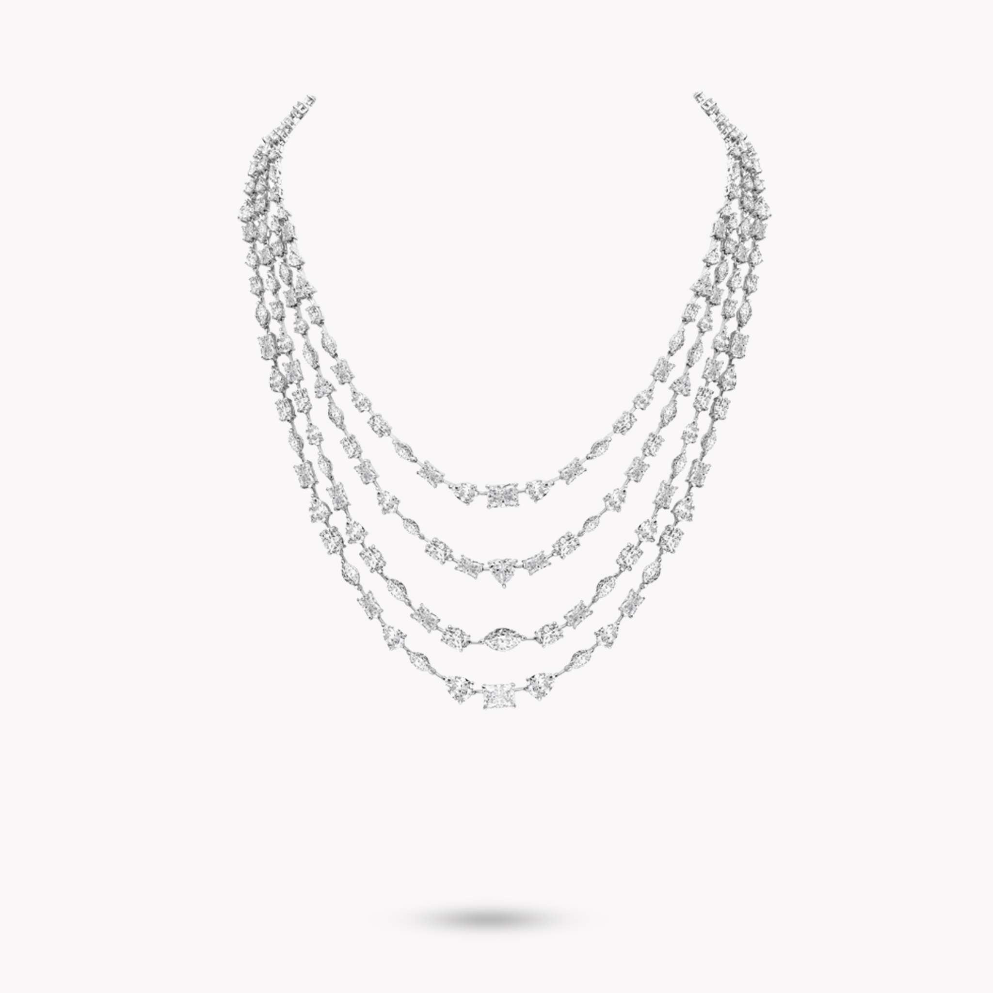 4 Lines Fancy Shape Necklace