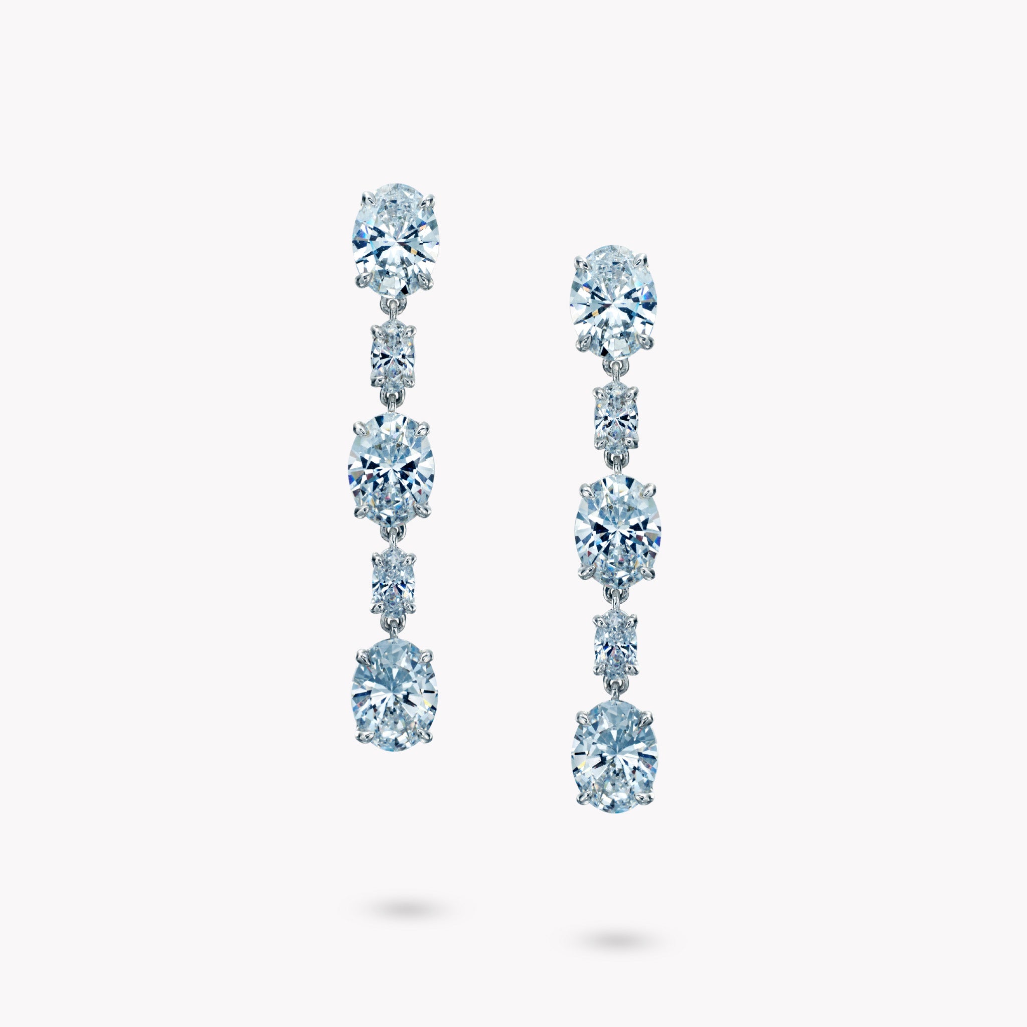 5 Stone Linear Drop Earrings