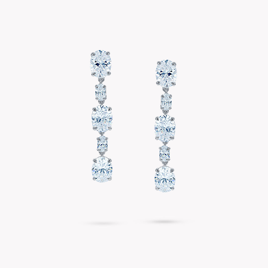 5 Stone Linear Drop Earrings