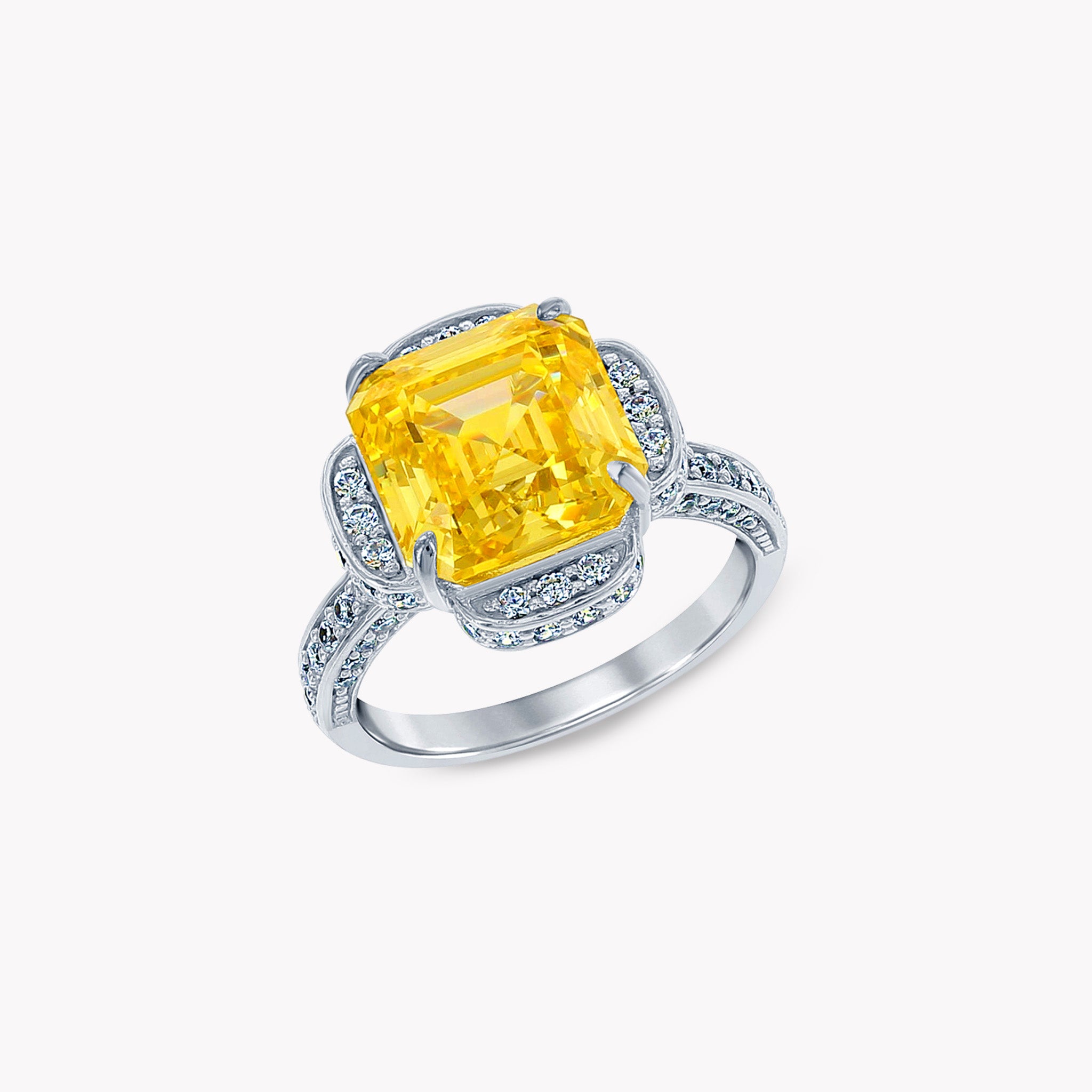 Fancy Shape Ring with Pave