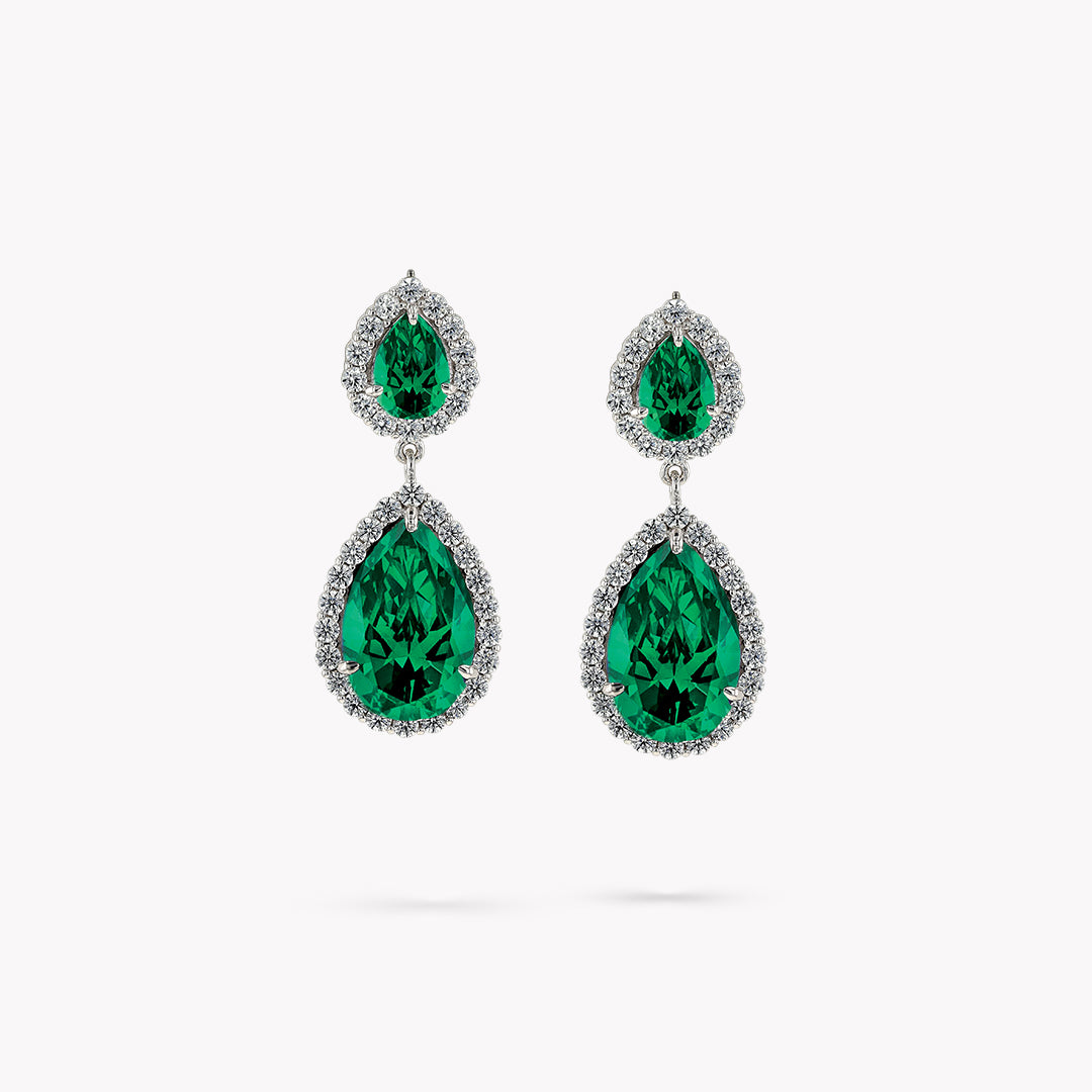 DANI 'Halo' 2 Stone Drop Earrings
