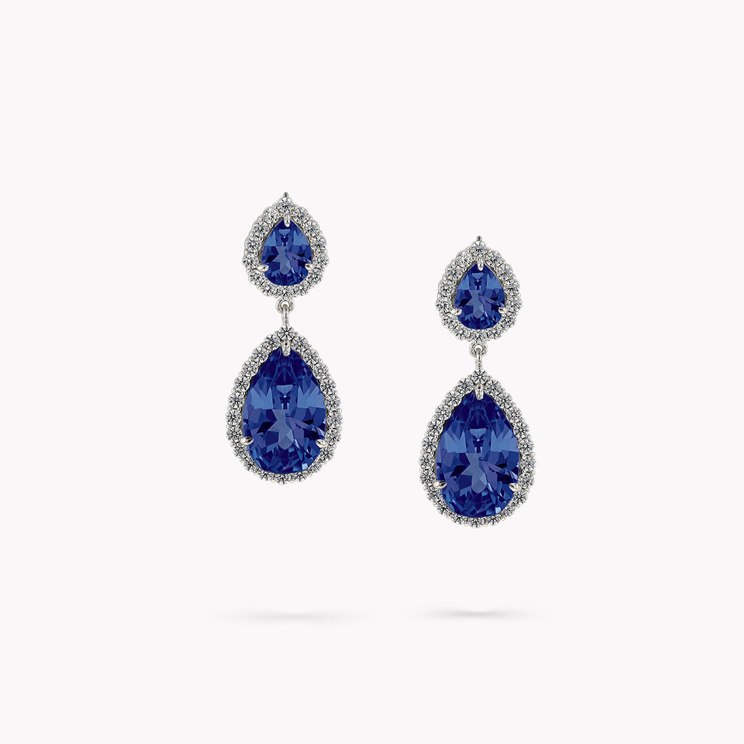 DANI 'Halo' 2 Stone Drop Earrings